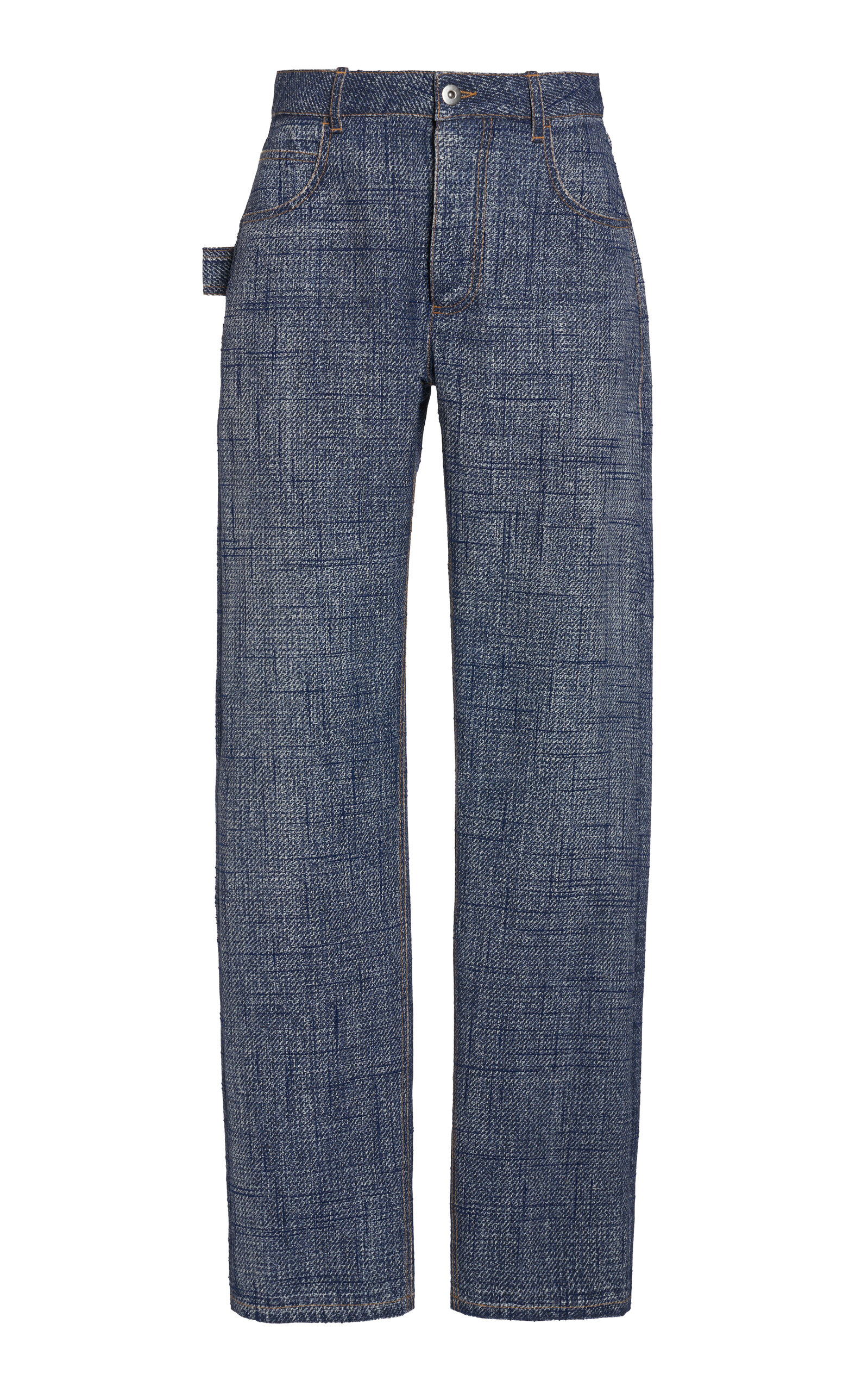 Bottega Veneta - Denim-Print Straight-Leg Trousers - Blue - IT 36 - Moda Operandi