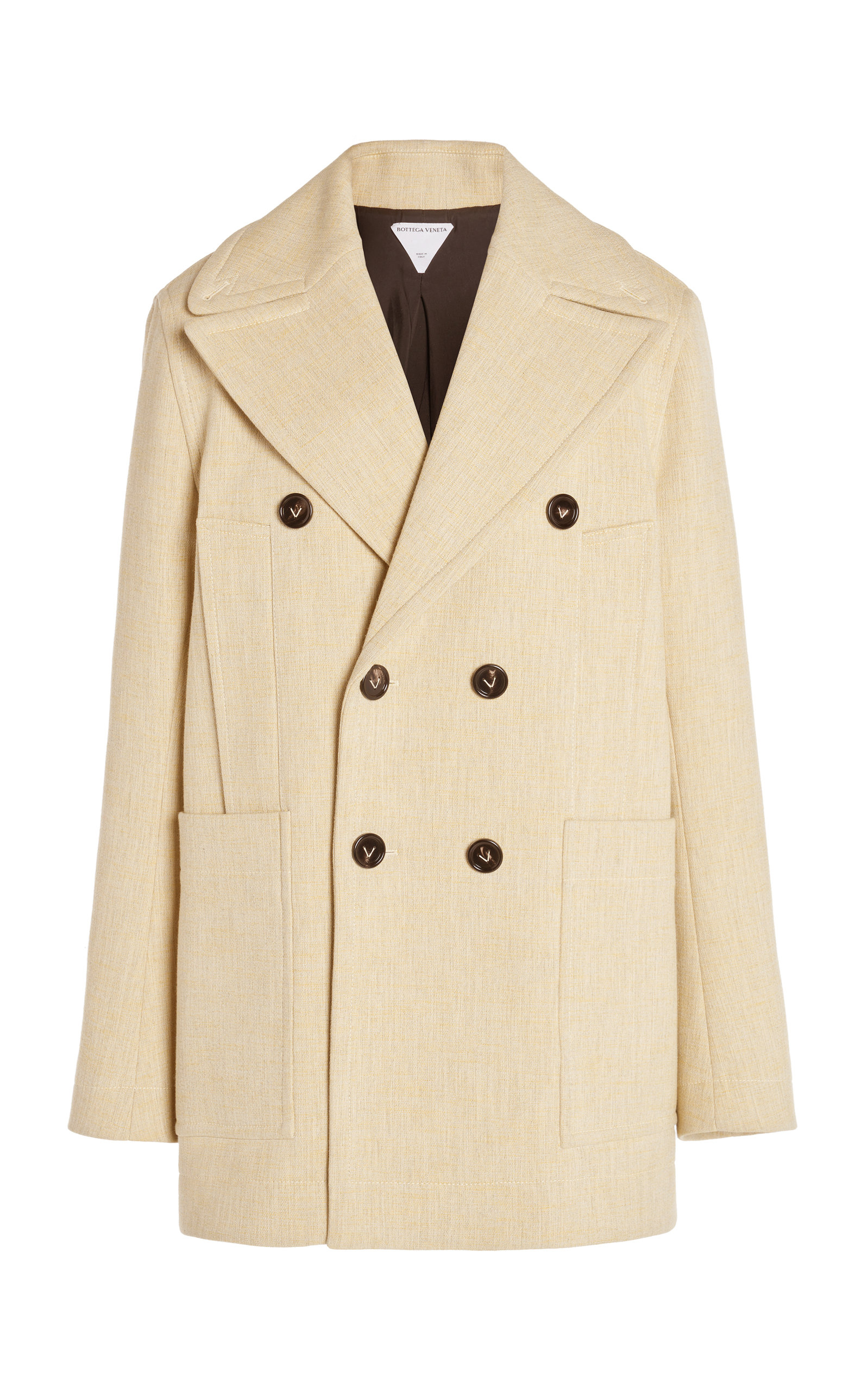 Bottega Veneta - Double-Breasted Cocoon Coat - Neutral - IT 42 - Moda Operandi