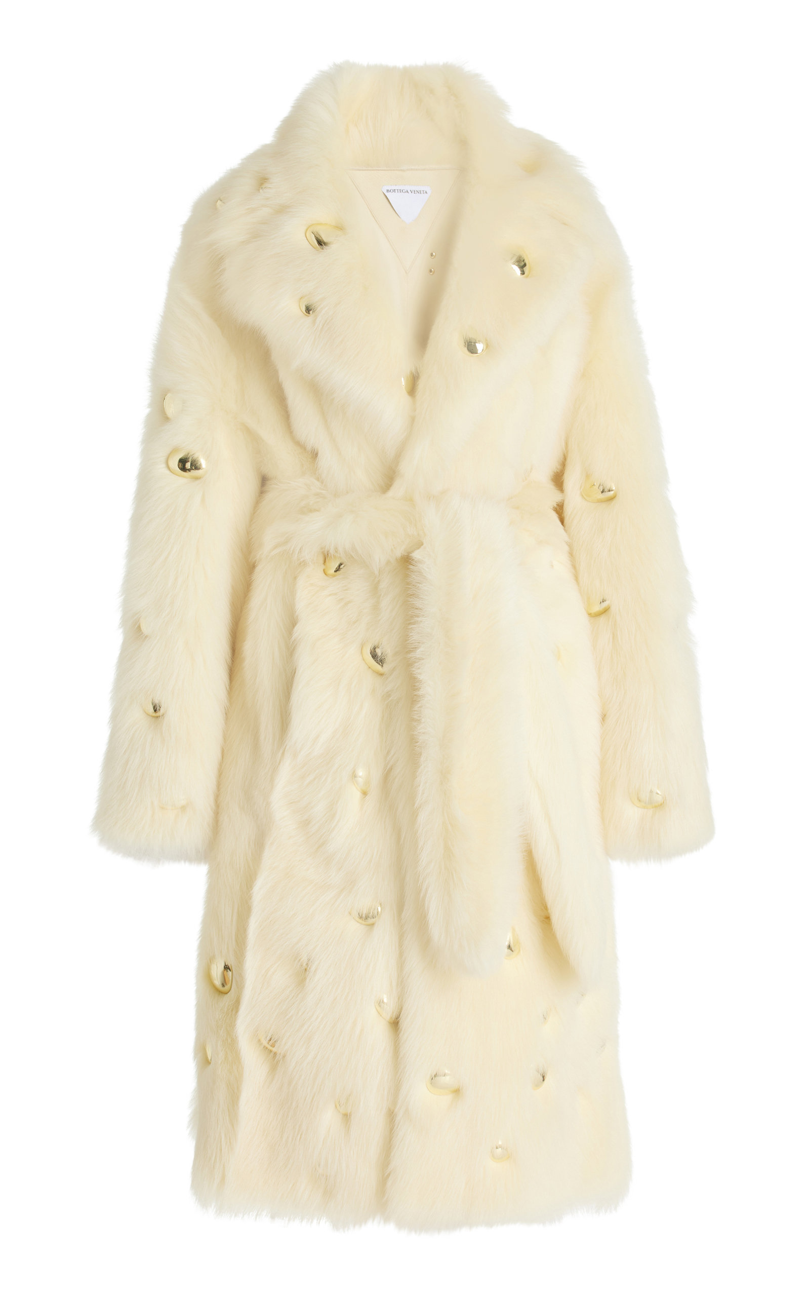 Bottega Veneta - Embellished Shearling Coat - Neutral - IT 40 - Moda Operandi