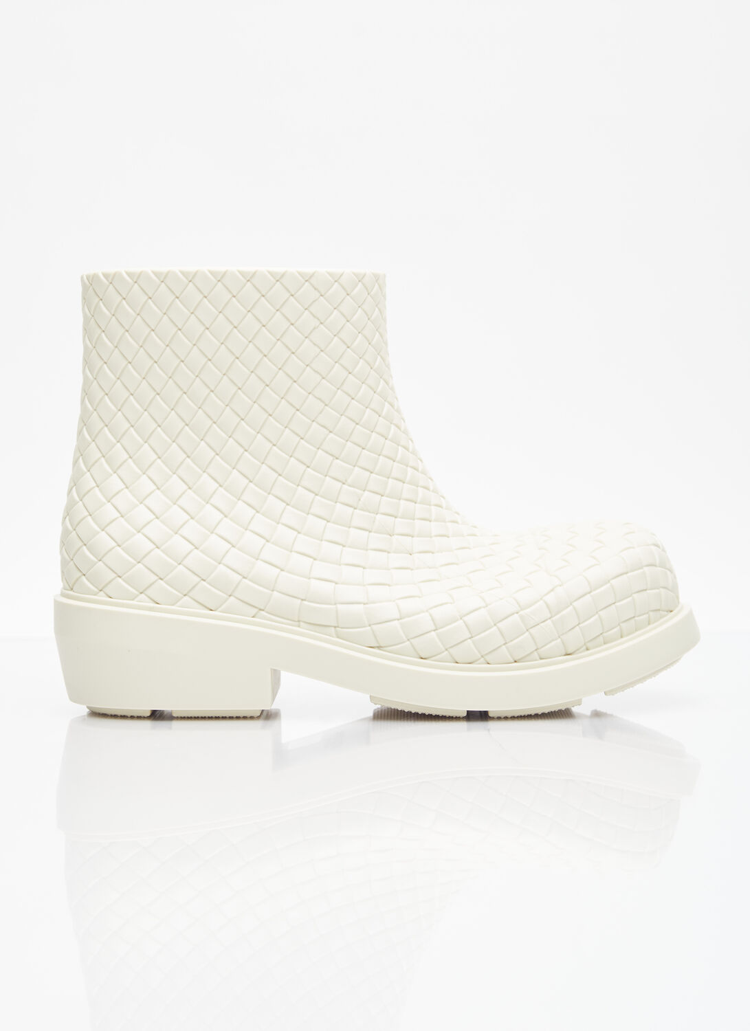 Bottega Veneta Fireman Intreccio Ankle Boots - Woman Boots White Eu - 41