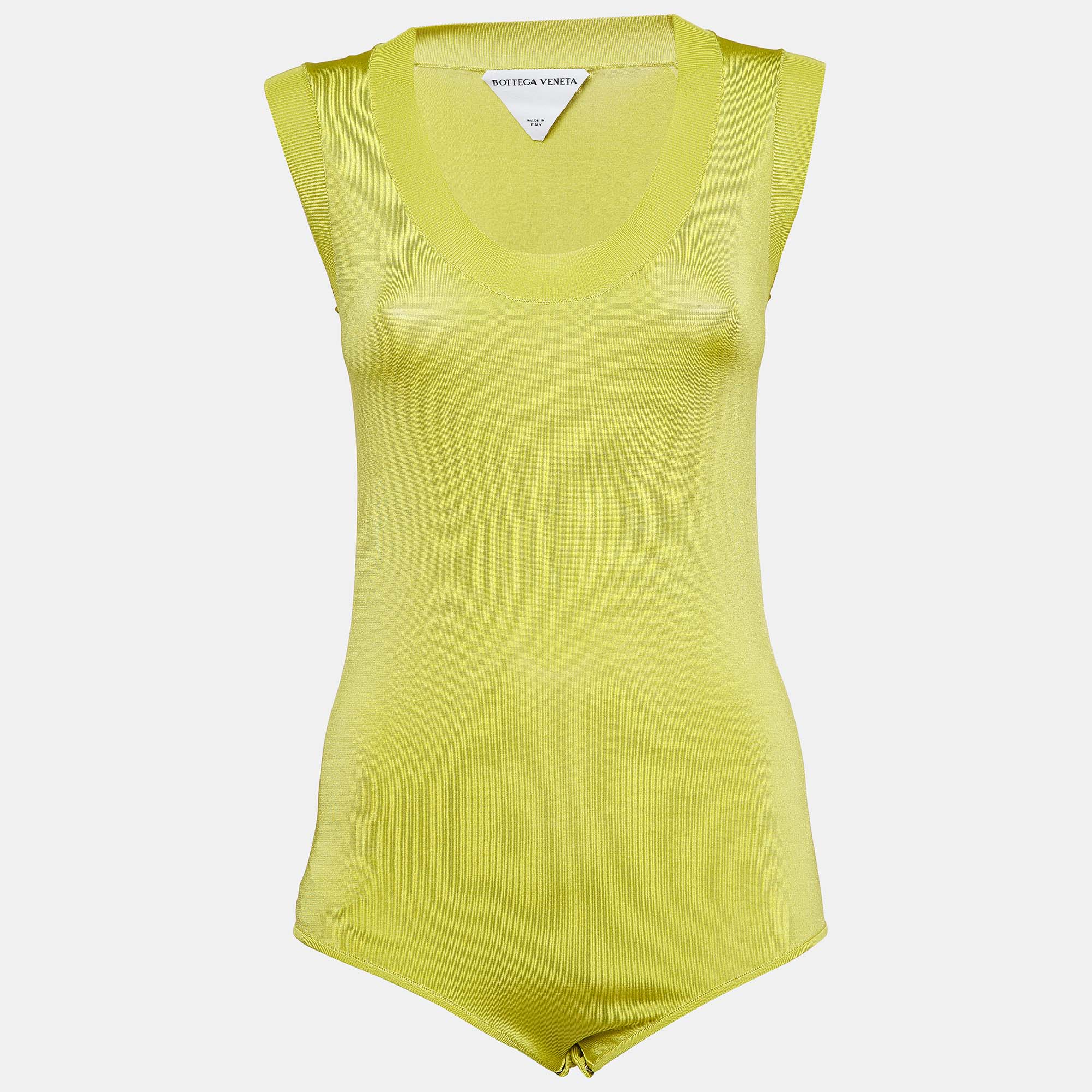 Bottega Veneta Light Green Jersey Bodysuit M