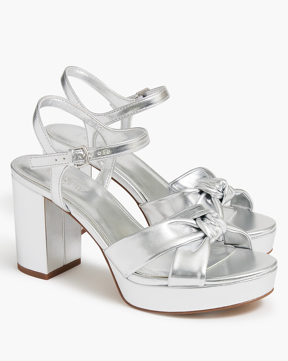 Bow platform heeled sandals