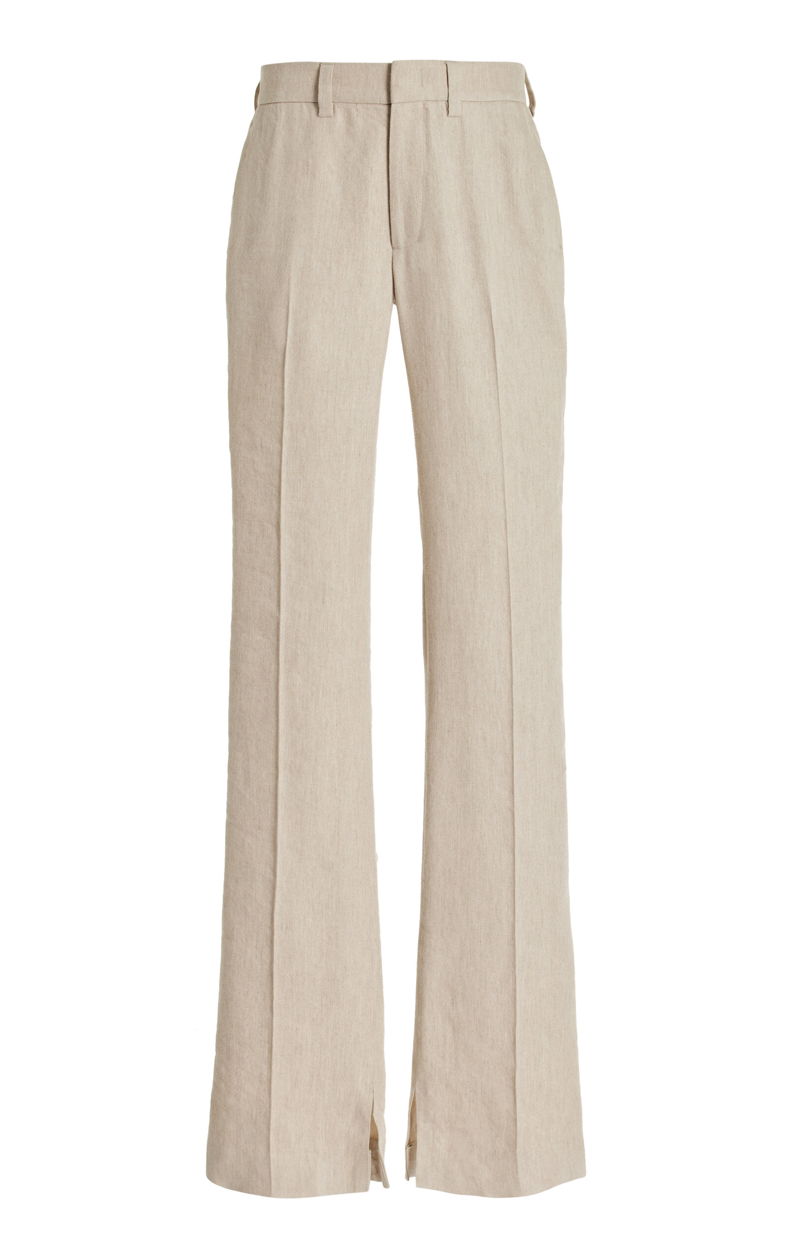 Brandon Maxwell - The Cameron Linen-Silk Straight-Leg Pants - Neutral - US 14 - Moda Operandi