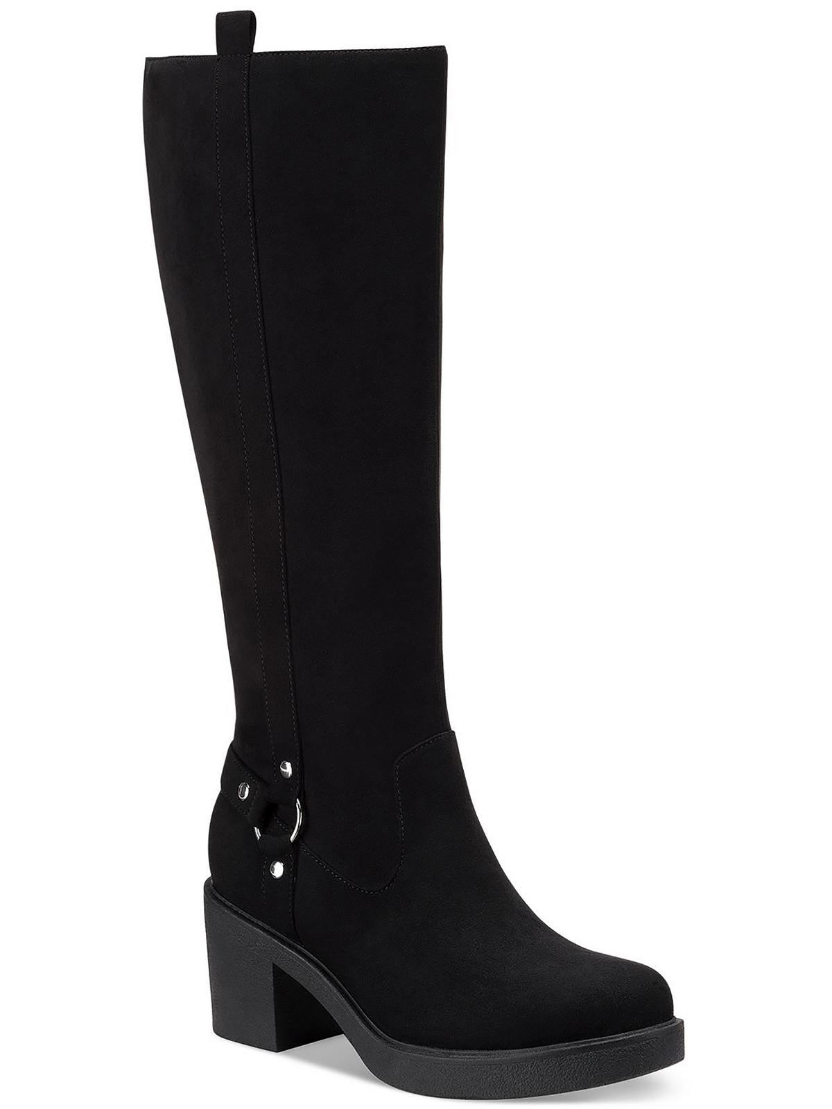 Brettaa Womens Faux Suede Round Toe Knee-High Boots