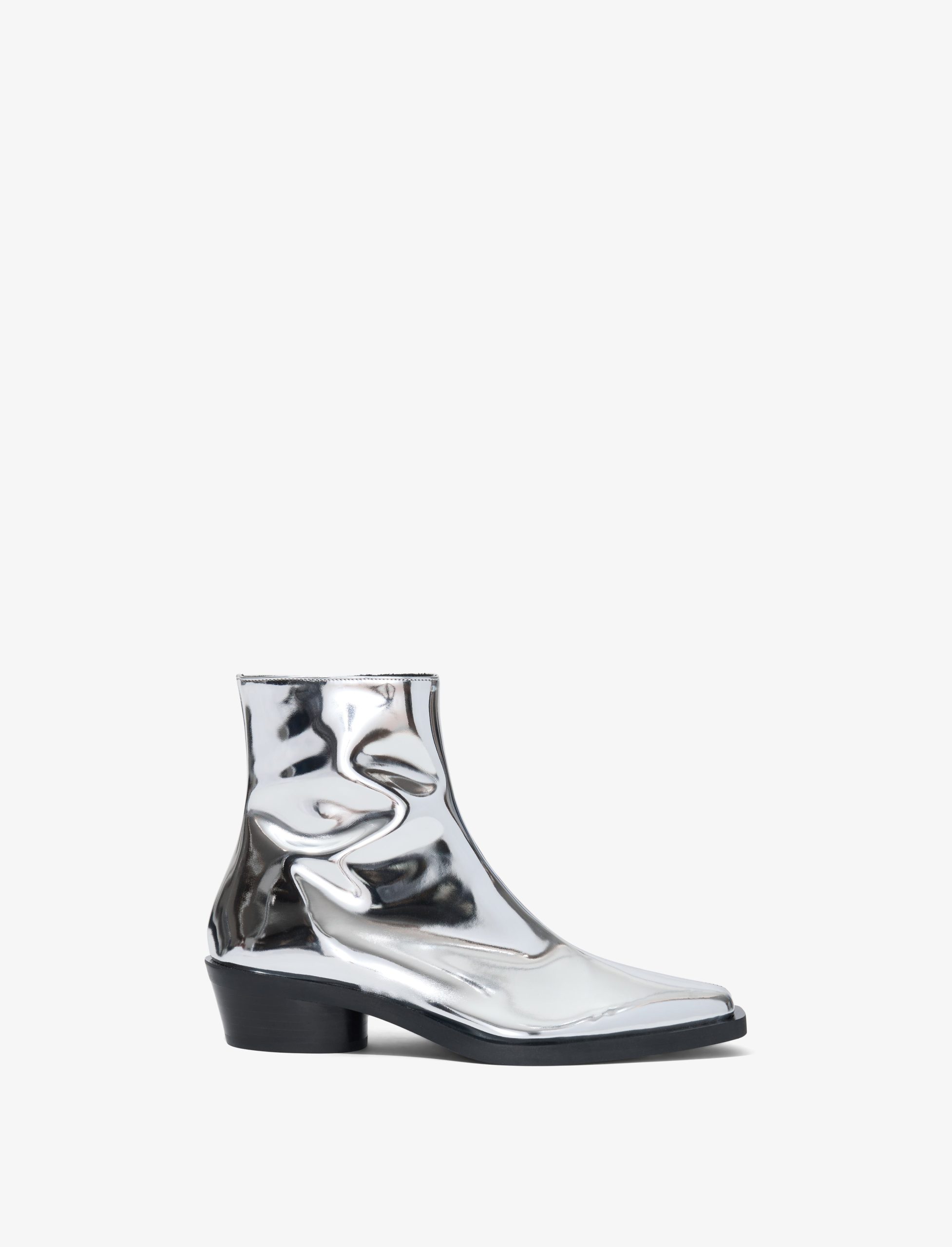 Bronco Ankle Boots in Mirrored Metallic