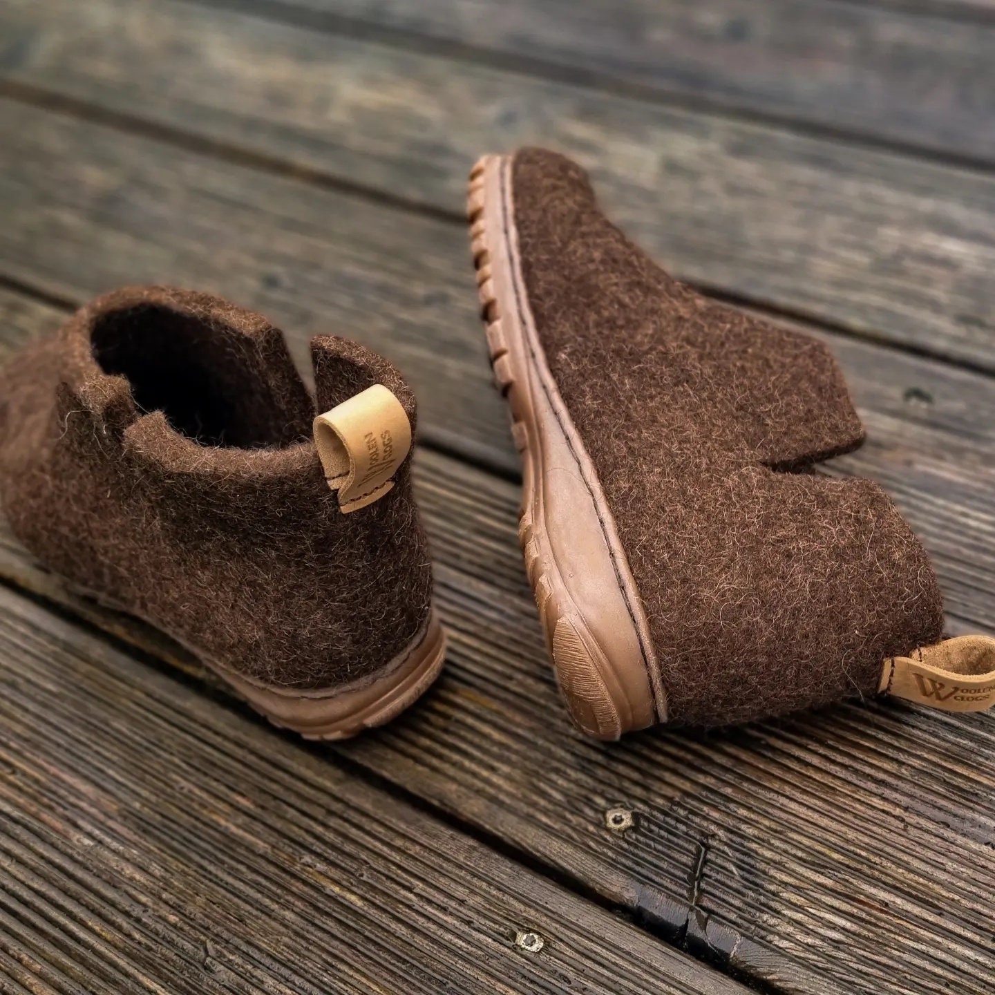 Brown Booties & Ankle Boots For Women Felted From Organic Wool