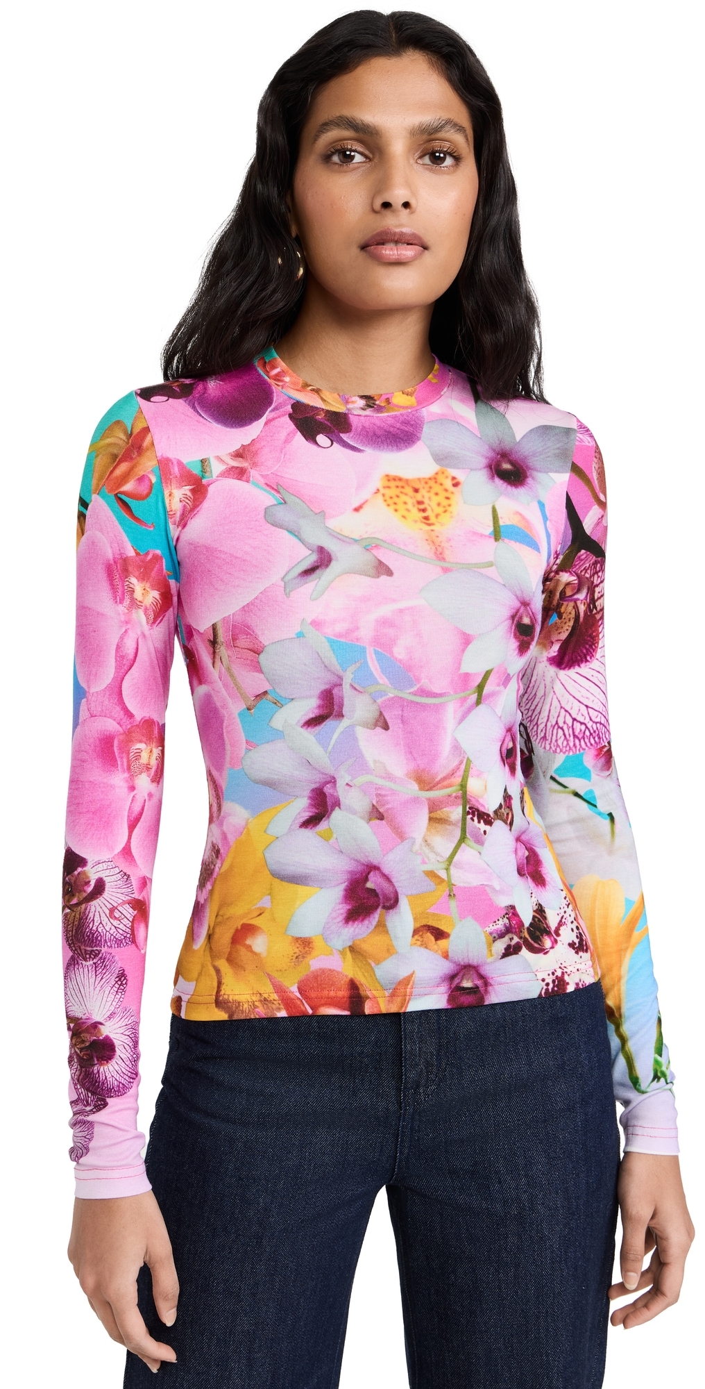 BruceGlen Orchid Knit Long Sleeve Top Pink L