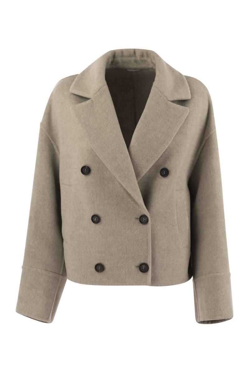 Brunello Cucinelli Double-Breasted Wool And Cashmere Short Coat