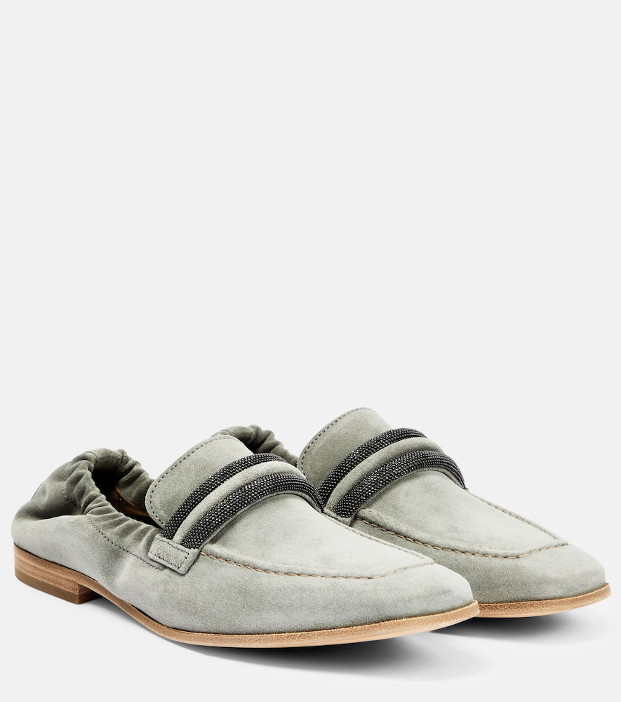 Brunello Cucinelli Embellished suede loafers