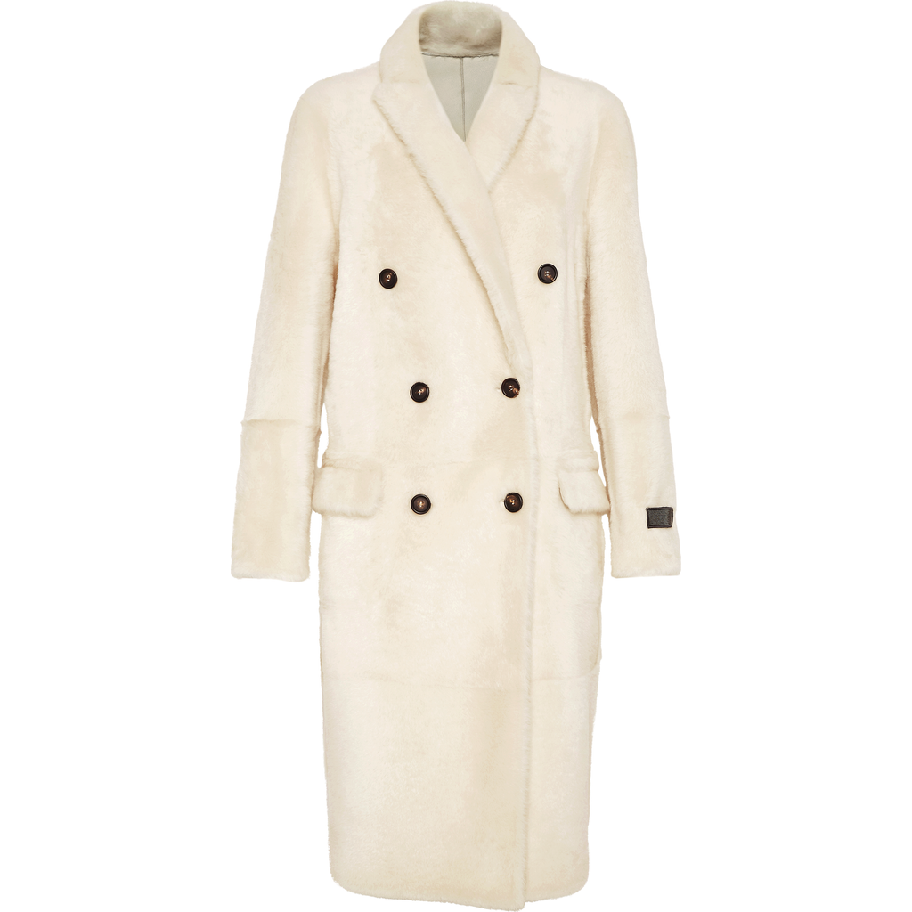 Brunello Cucinelli Shearling reversible coat in White at Nordstrom, Size 38 It