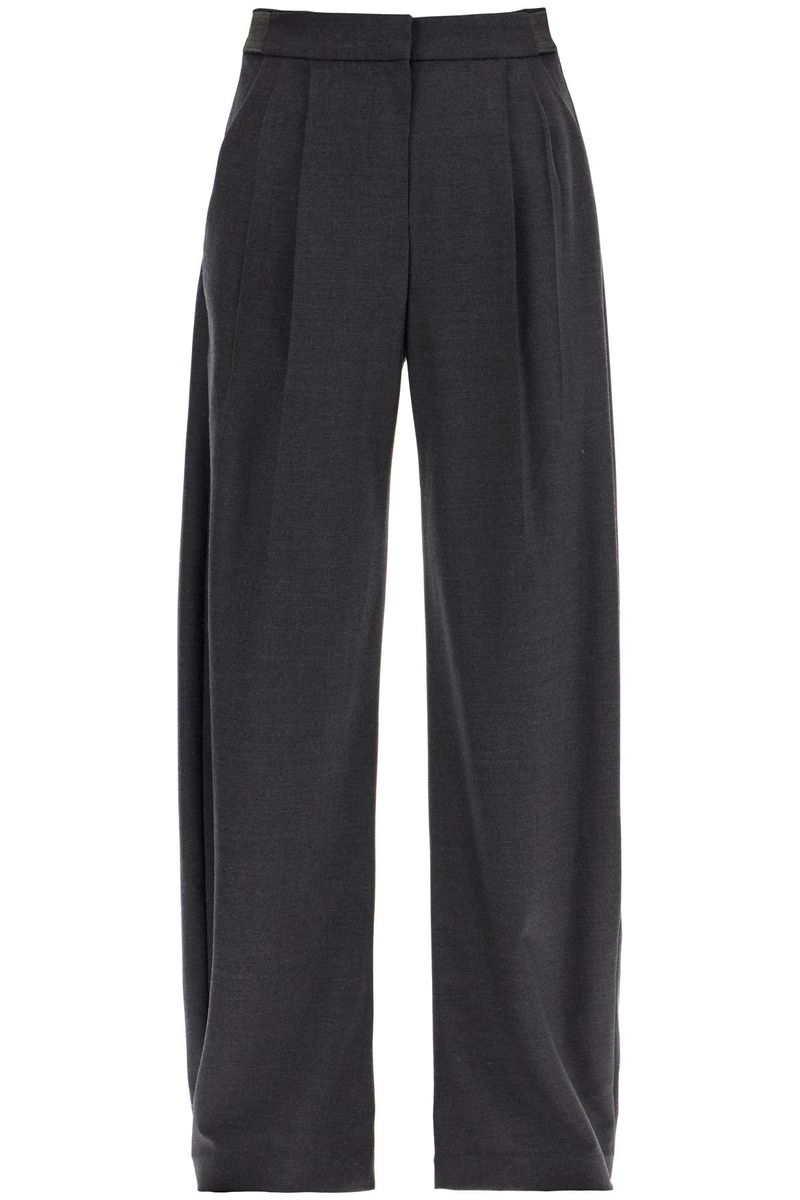 Brunello Cucinelli Wool Wide-Leg Trousers