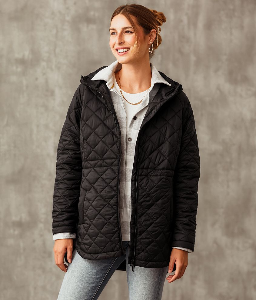 Buckle Black Quilted Puffer Jacket