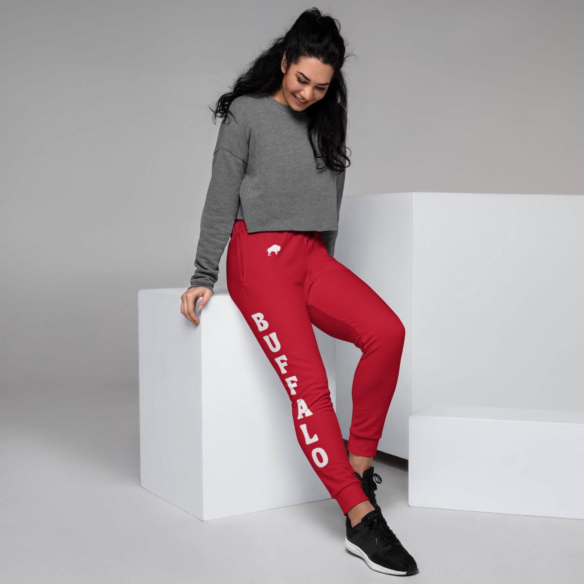 Buffalo Red, Football Fan Women's Joggers For Gameday