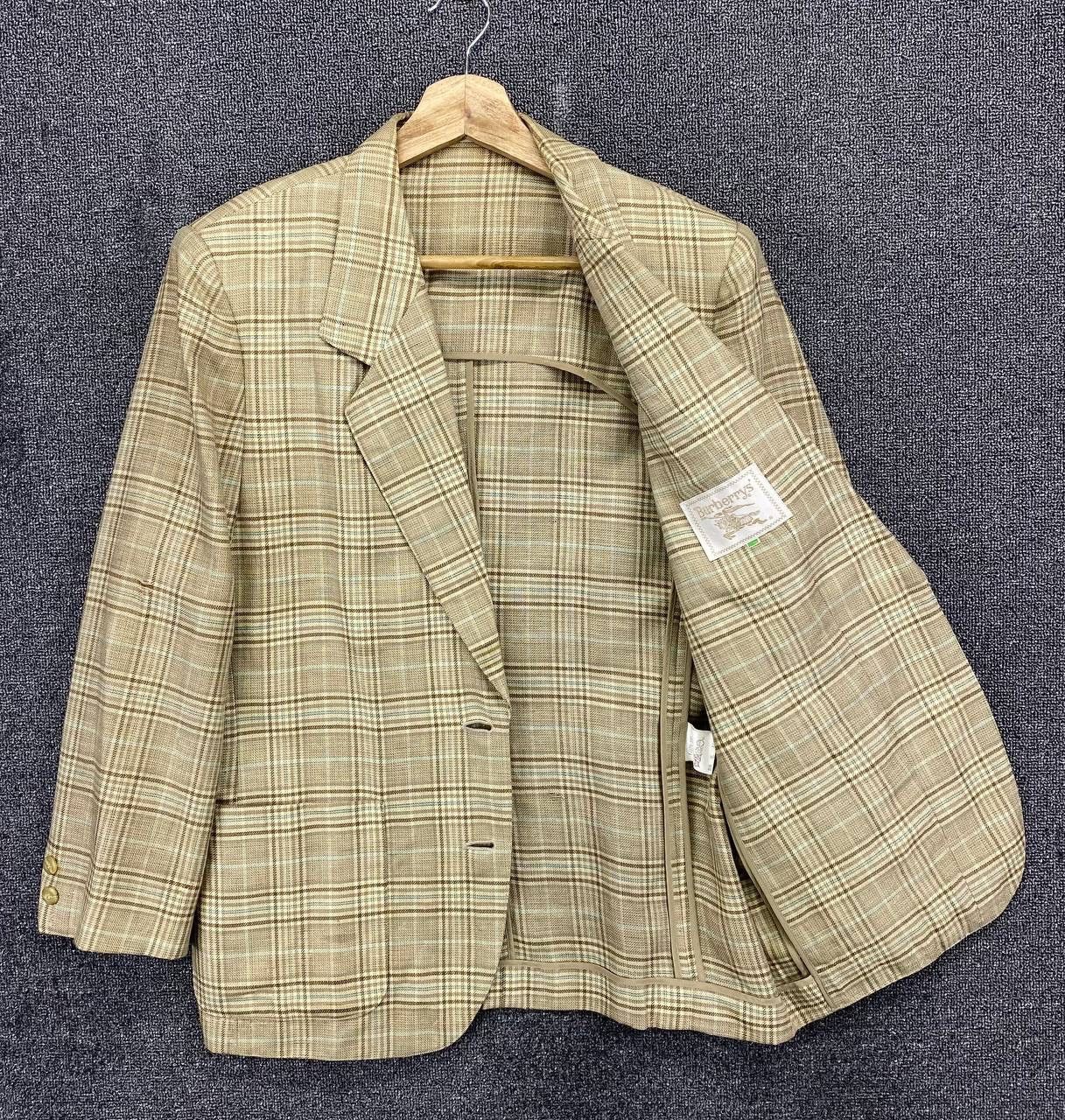 Burberry Checkered Wool Coat Blazer Jacket in All Nude, Women's (Size Medium)