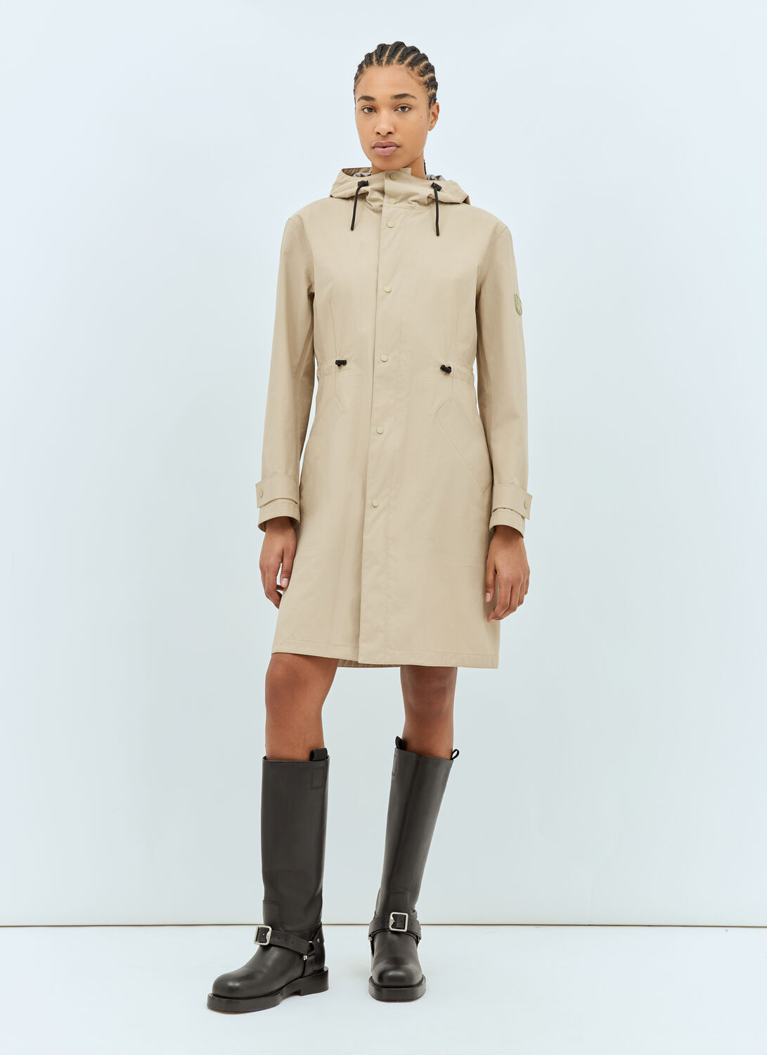 Burberry Hooded Raincoat - Woman Coats Beige Uk - 04