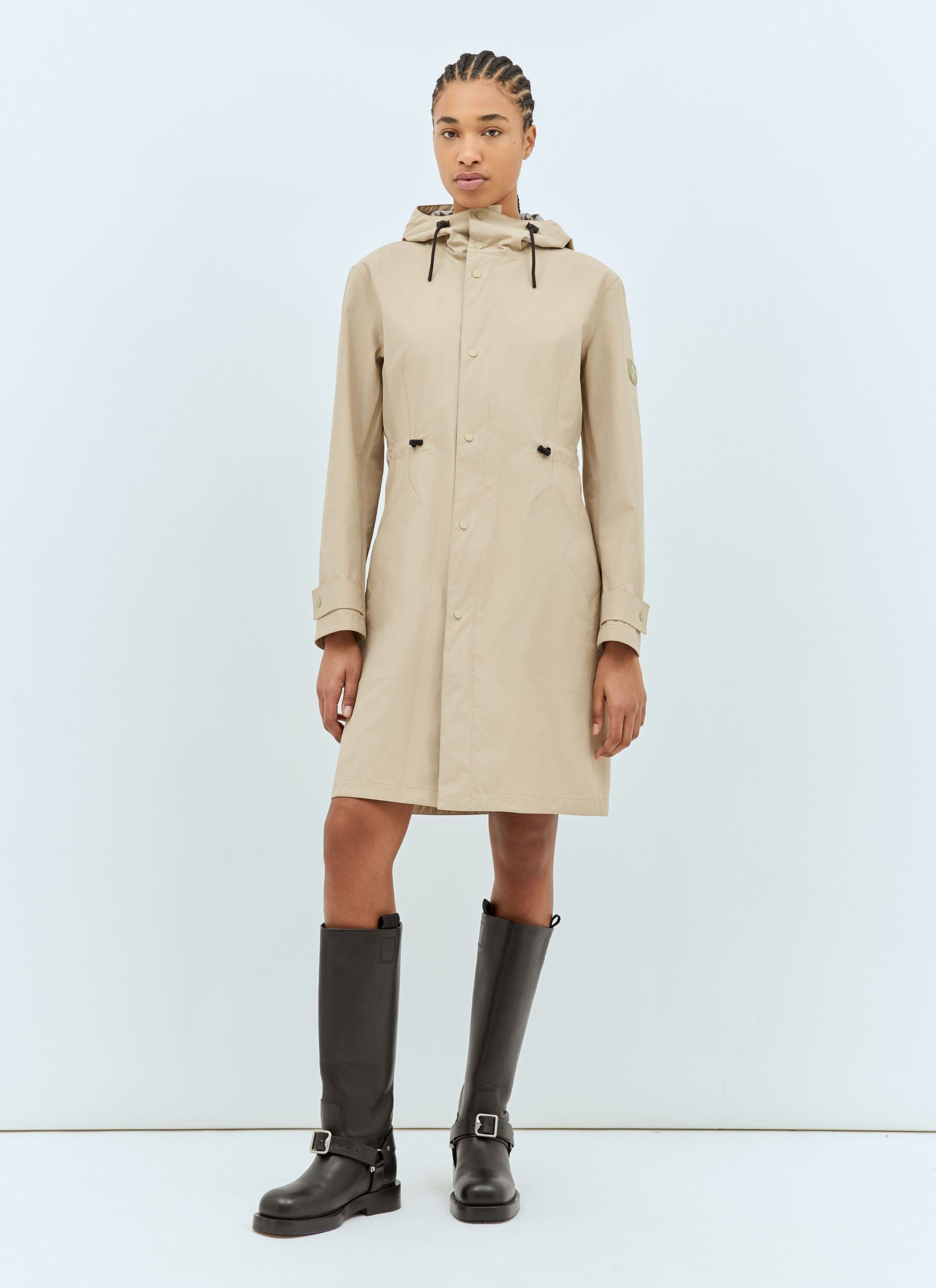 Burberry Hooded Raincoat in Beige, Women's (Size XS)