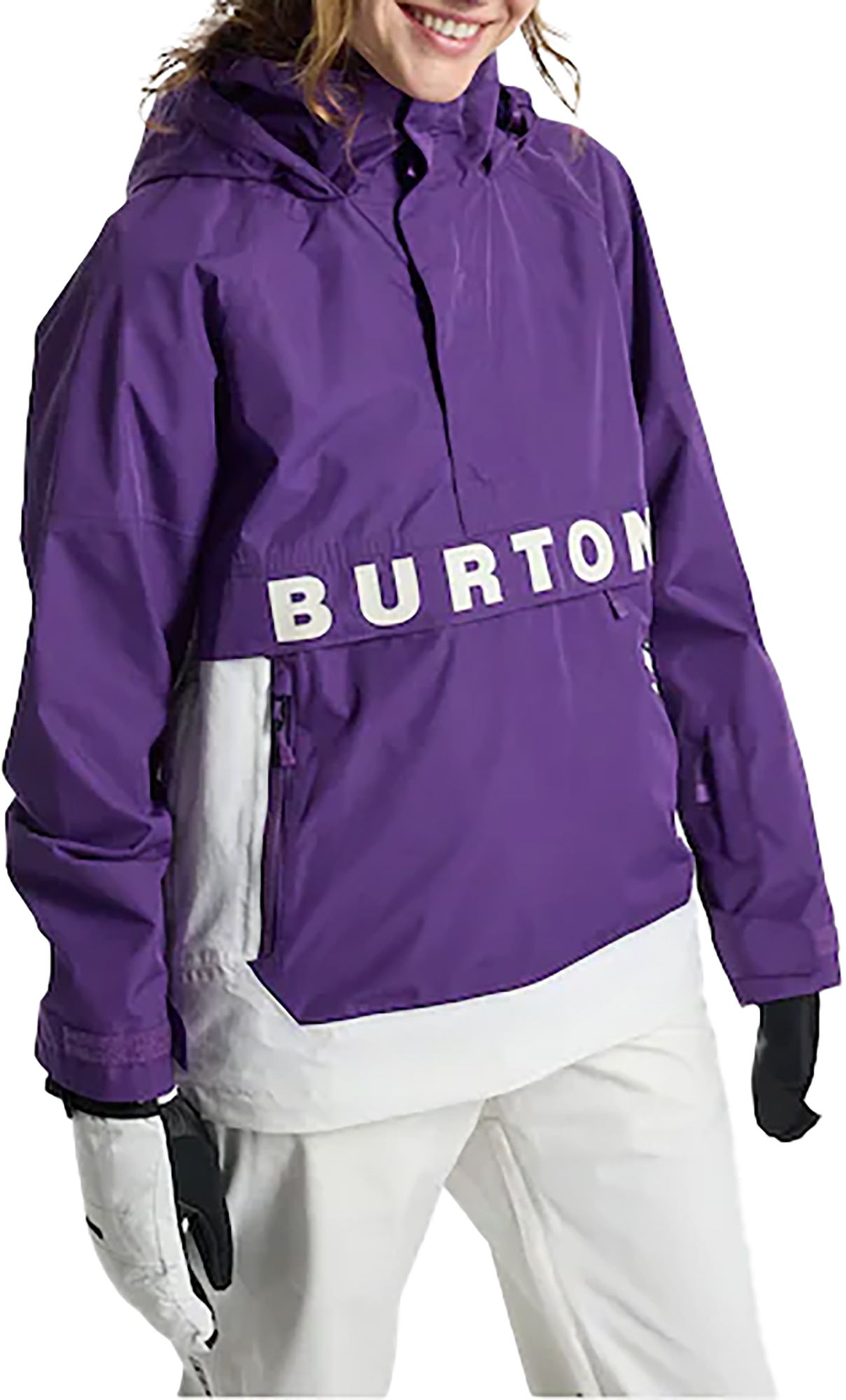 Burton Women's Frostner 2L Anorak Jacket, XS, Imprl Purple Stout White