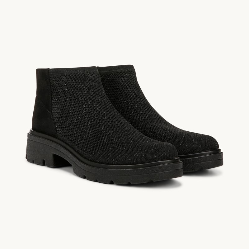 Bzees For LifeStride May Ankle Boot (Black Knit Fabric) 8.5 M