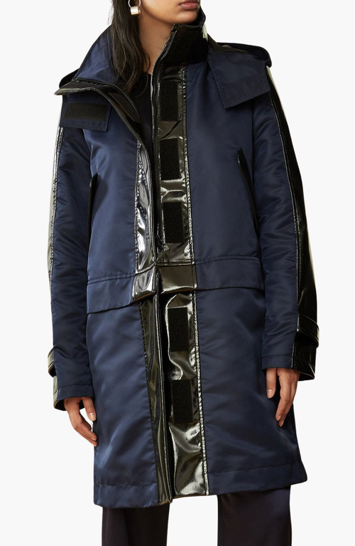 CAALO Water-Resistant Convertible Sustainable Raincoat in Navy at Nordstrom, Size X-Small