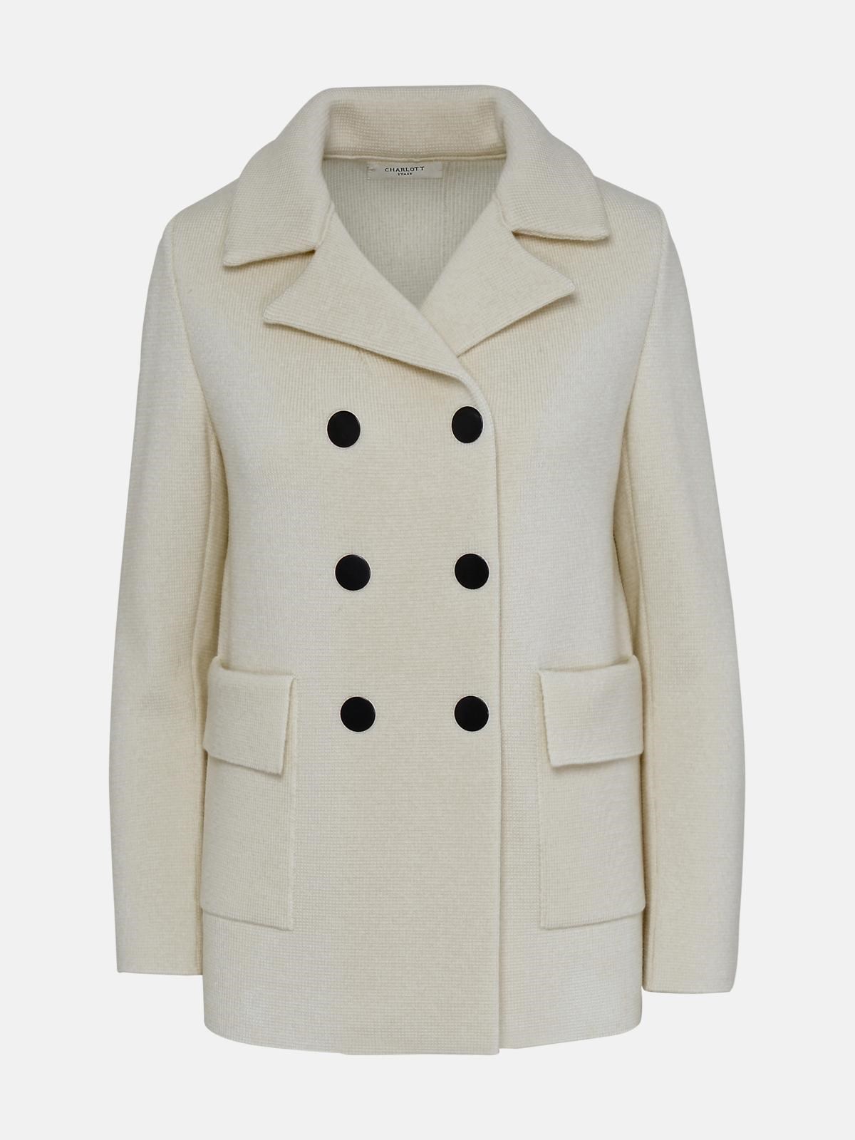 CHARLOTT White Wool Coat