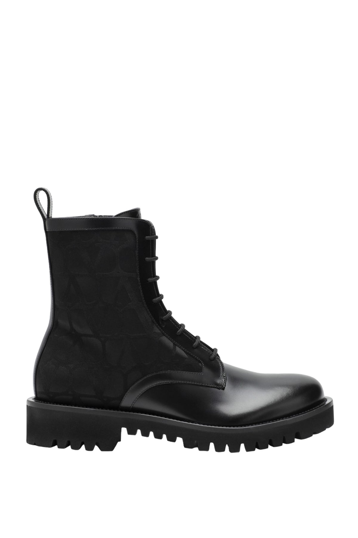 COMBAT BOOT IN TECHNICAL FABRIC AND TOILE ICONOGRAPHE CALFSKIN