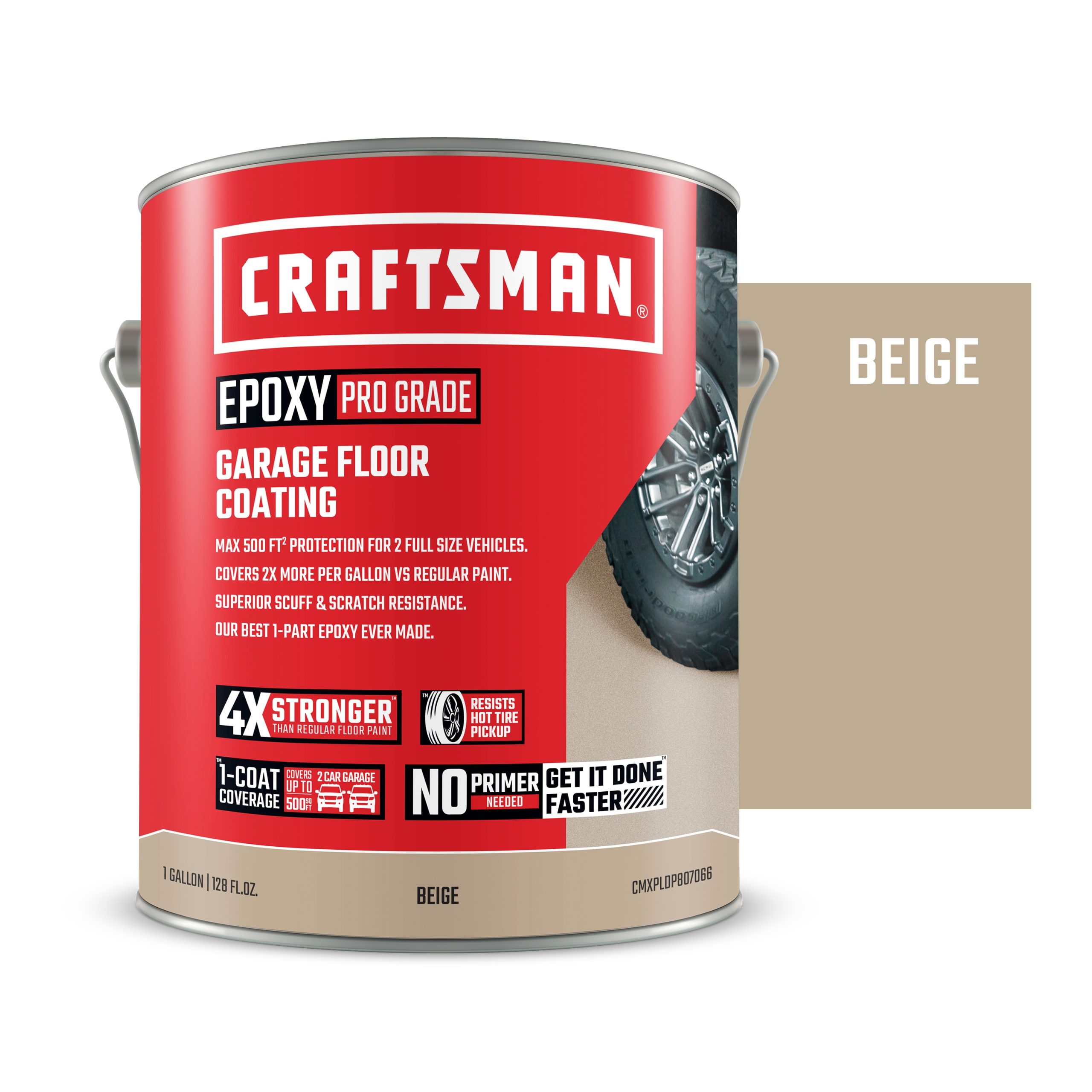 CRAFTSMAN 1-Coat Garage Floor Paint 1-part Beige Satin Concrete and Garage Floor Paint (1-Gallon) | CMXPLDP807066