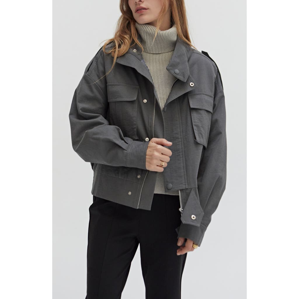 CRESCENT Quilted Utility Jacket in Charcoal at Nordstrom, Size X-Small