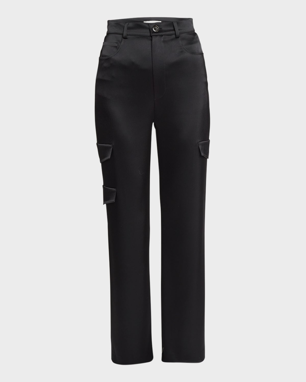 Cais Satin Straight-Leg Cargo Pants