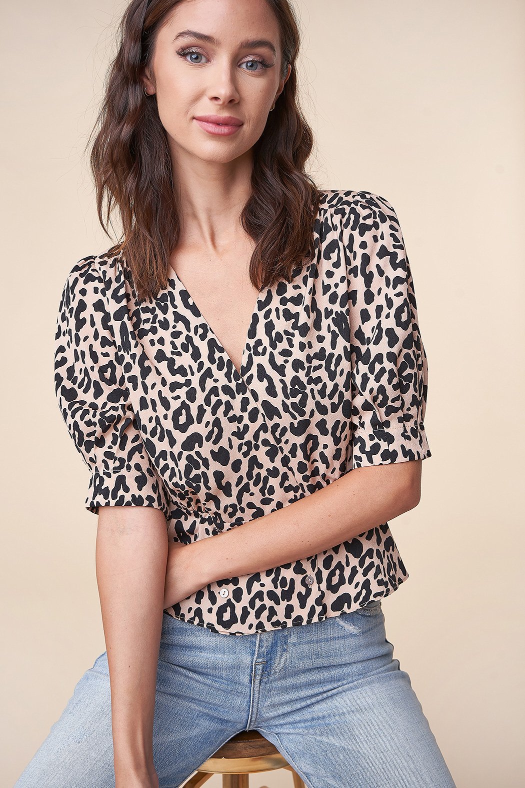 Cale Leopard Peplum Top