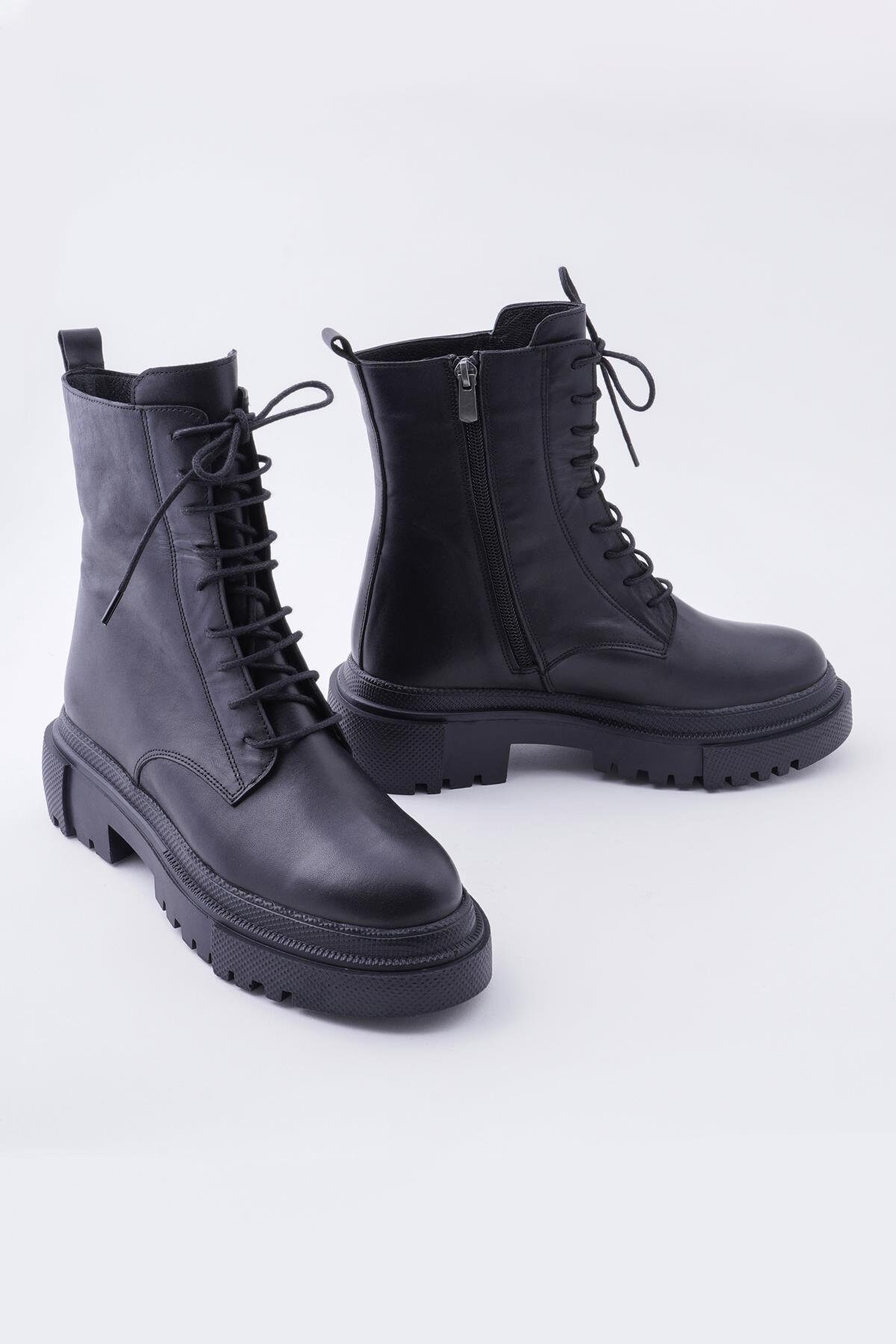 Callizio Genuine Leather Women Ankle Boots Lace-Up Platform Boot For Woman Shoes 2022 Chunky Shoe Gothic Thick Heel Size 9