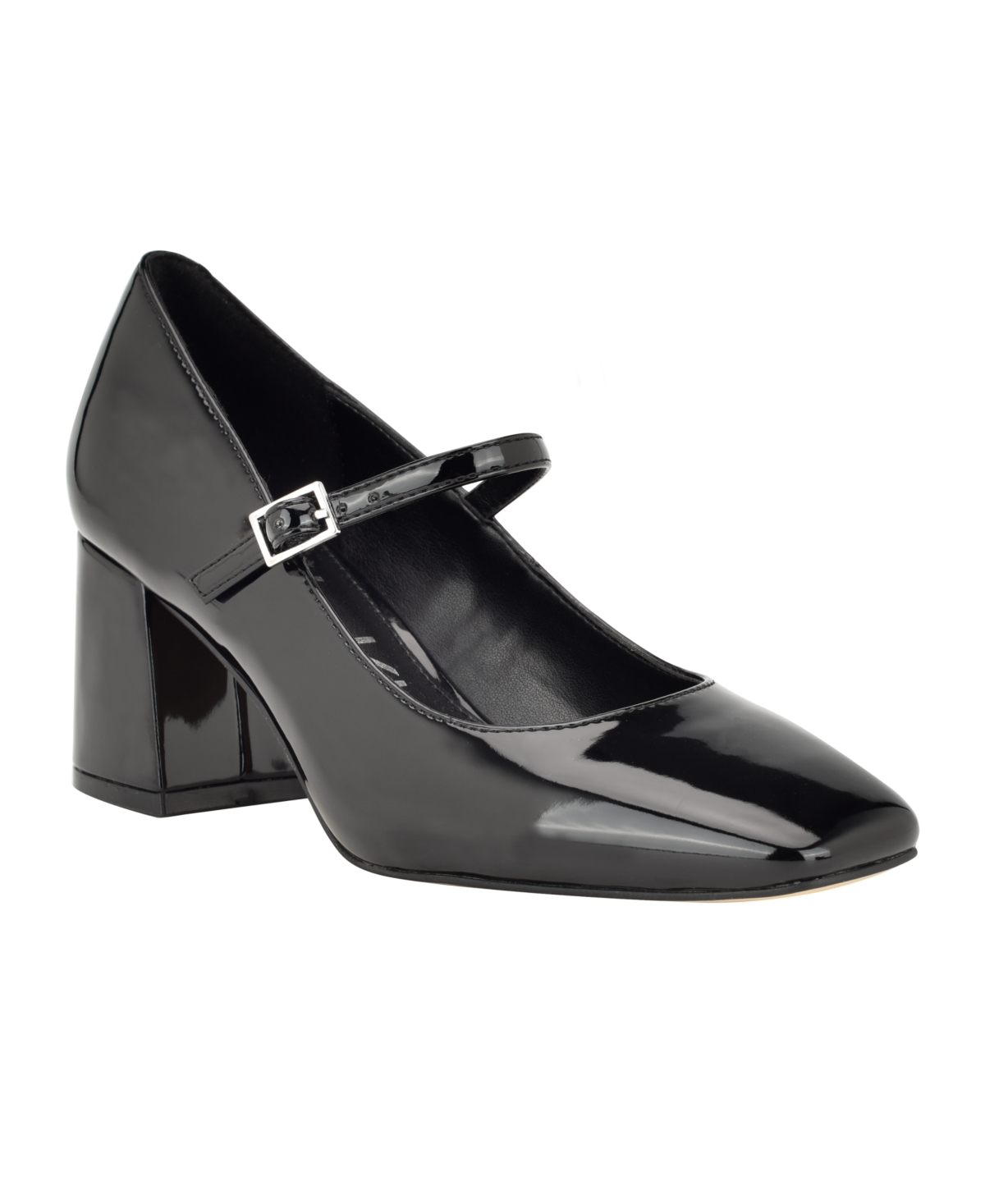 Calvin Klein Women's Jatlee Mary Jane Square Toe Block Heel Mary Janes - Black Patent