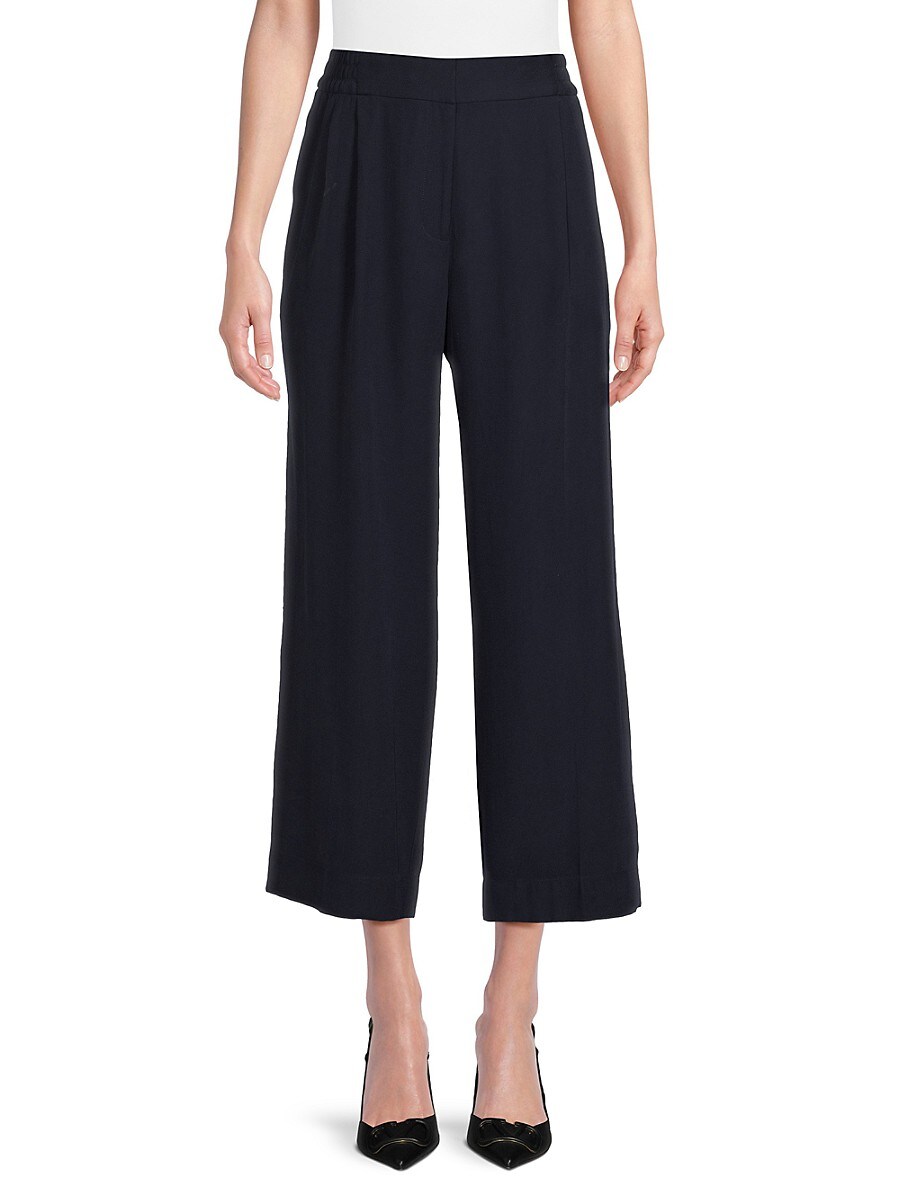 Calvin Klein Women's Pleated Cropped Pants - Twilight - Size XL