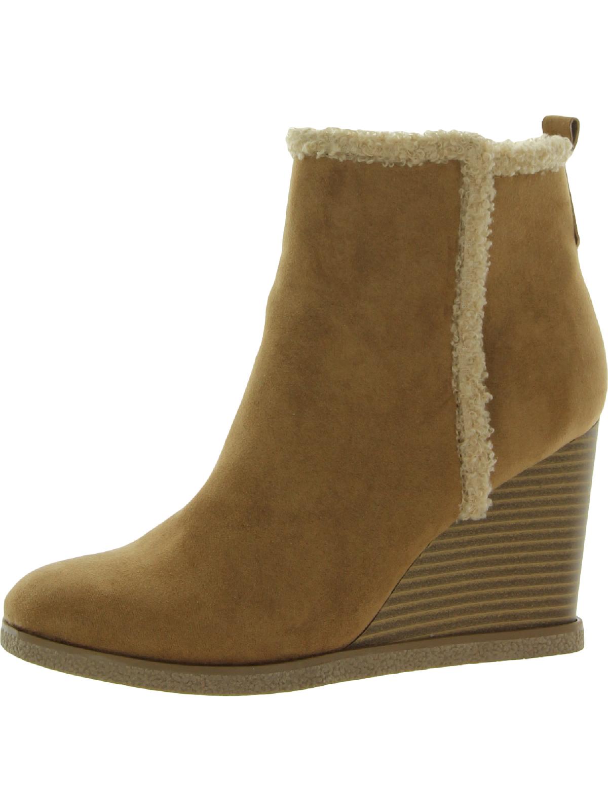 Camillia Womens Zip up Platform Wedge Boots