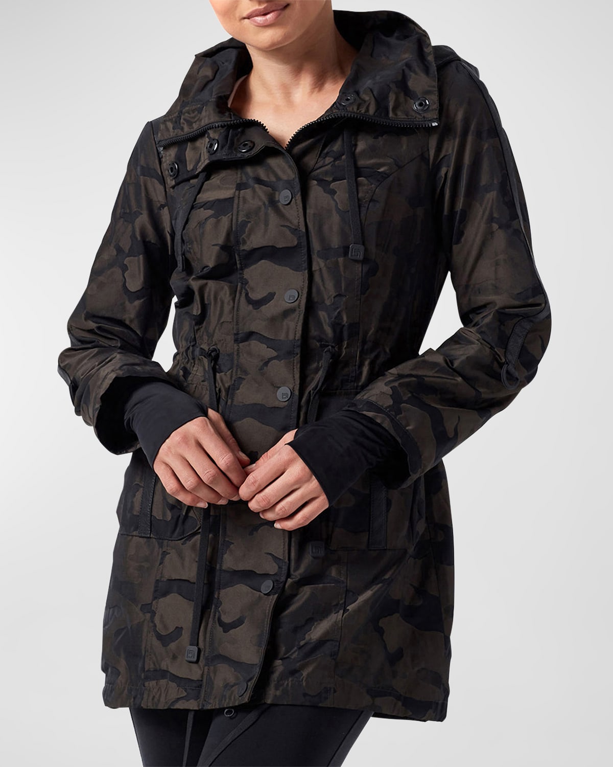 Camo-Print Hooded Anorak Jacket