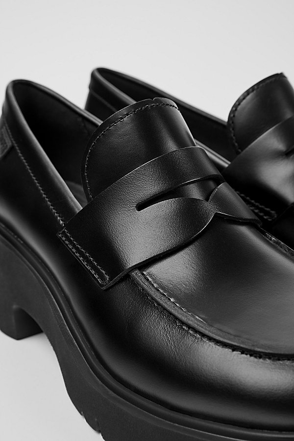 Camper Milah Leather Heeled Loafer Shoes in Black, Women's at Urban Outfitters