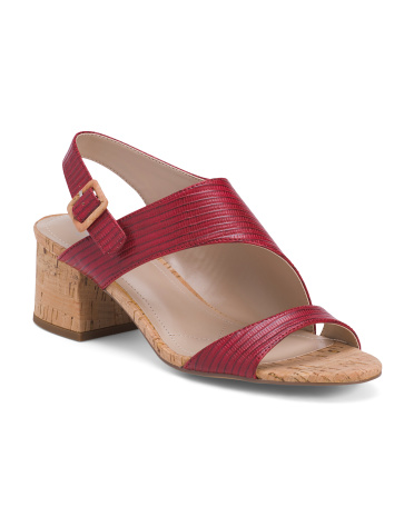 Cannon Heeled Slingback Sandals for Women | Leather/Man-Made Sole