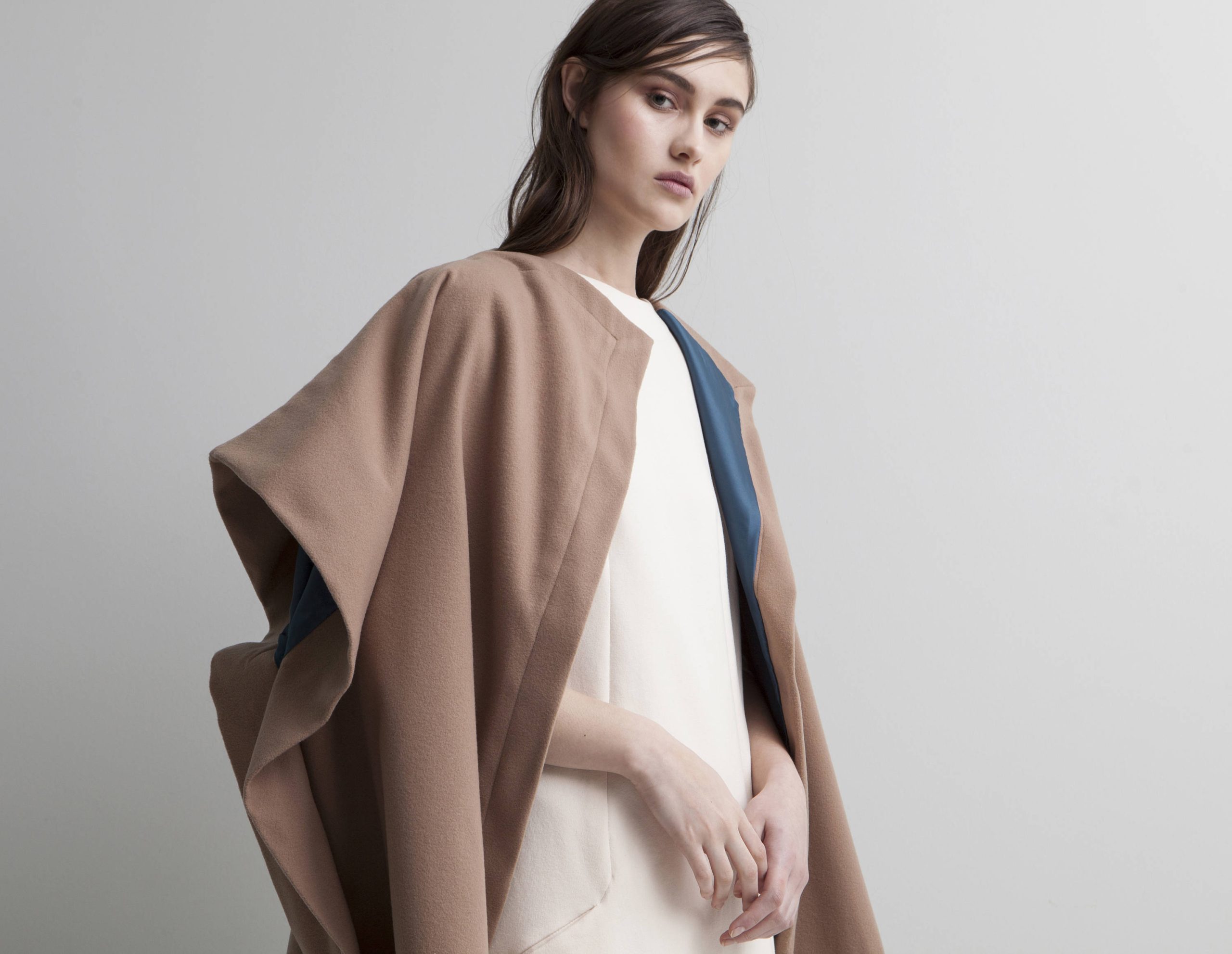 Cape Coat, Sand Women's Overcoat, Minimal Outerwear, Camel Woman Cloak, Fall Winter Jacket