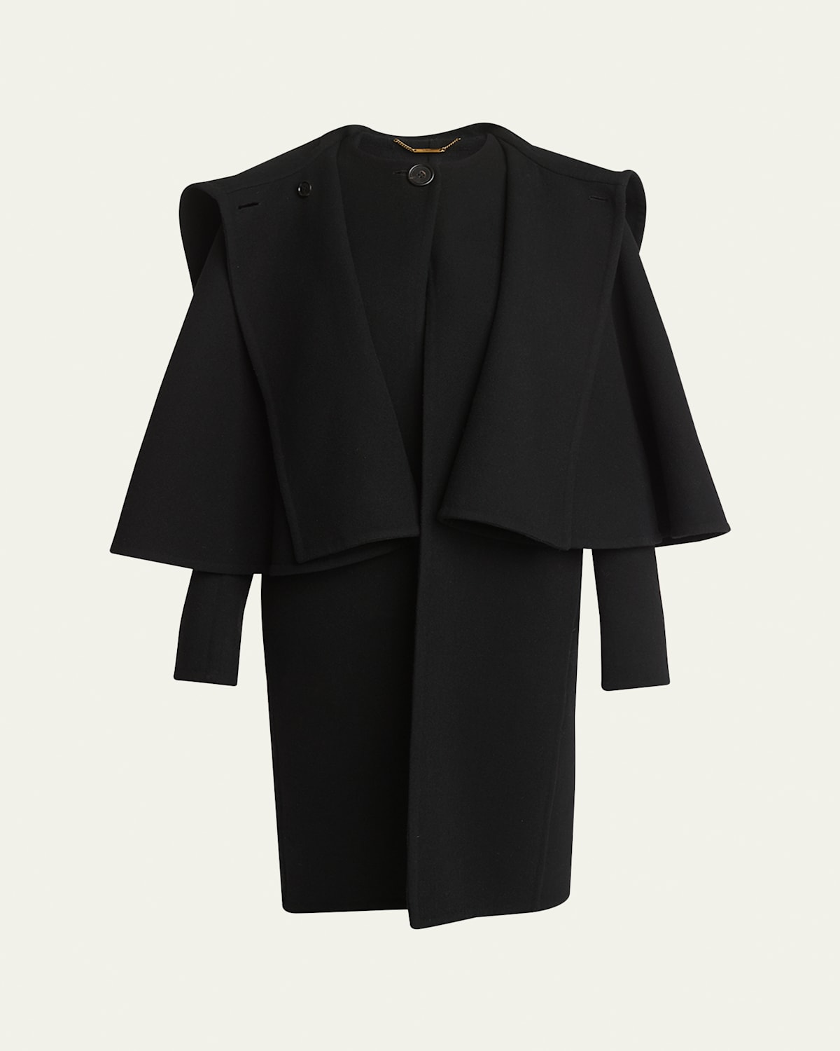 Cape Overlay Double-Face Wool Cashmere Coat