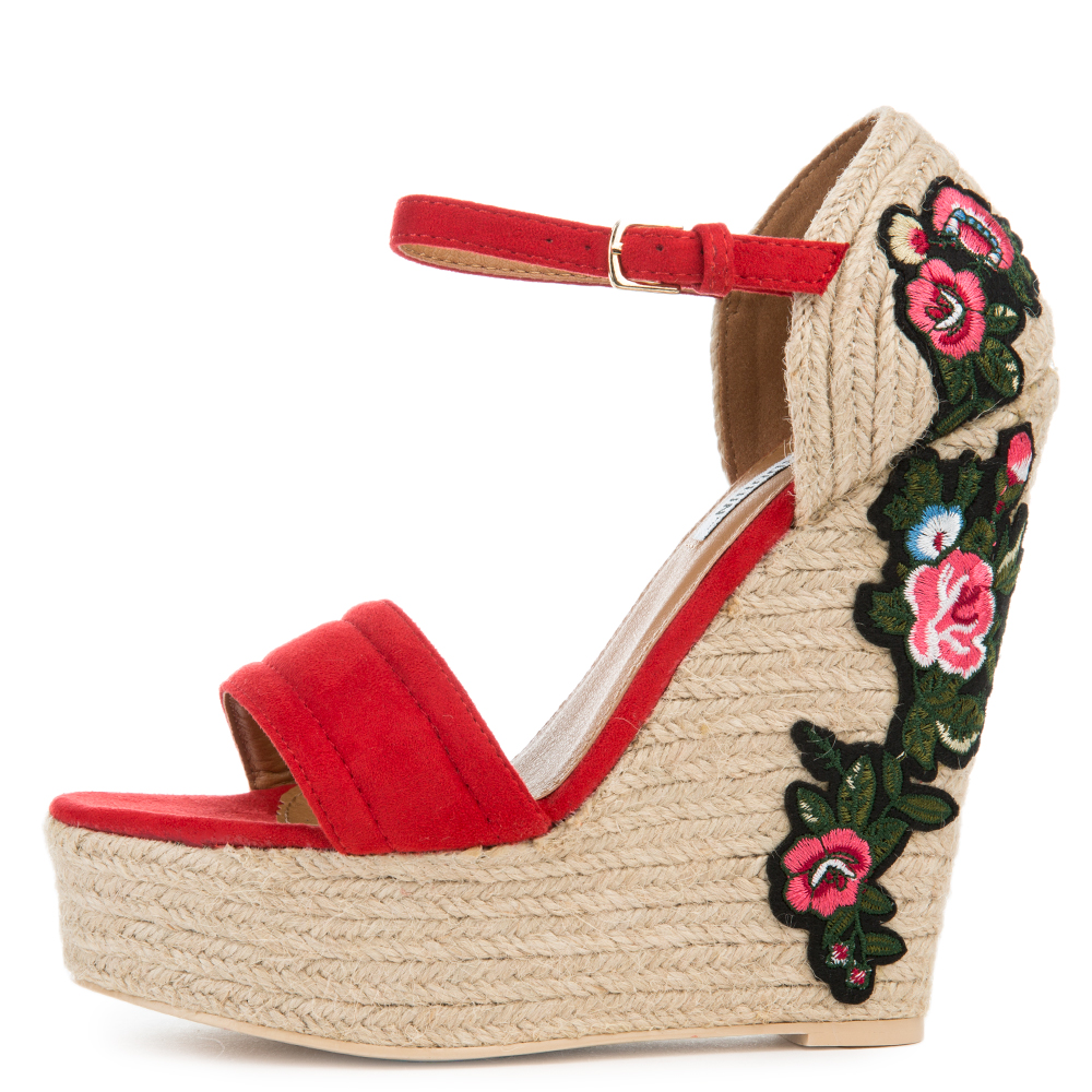 Cape Robbin Zelda-8 Red Espadrille Wedge Red