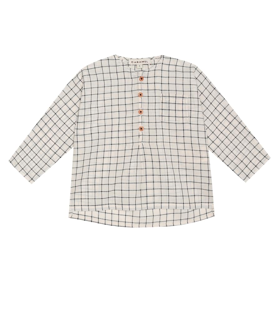 Caramel Baby Pimlico checked cotton shirt