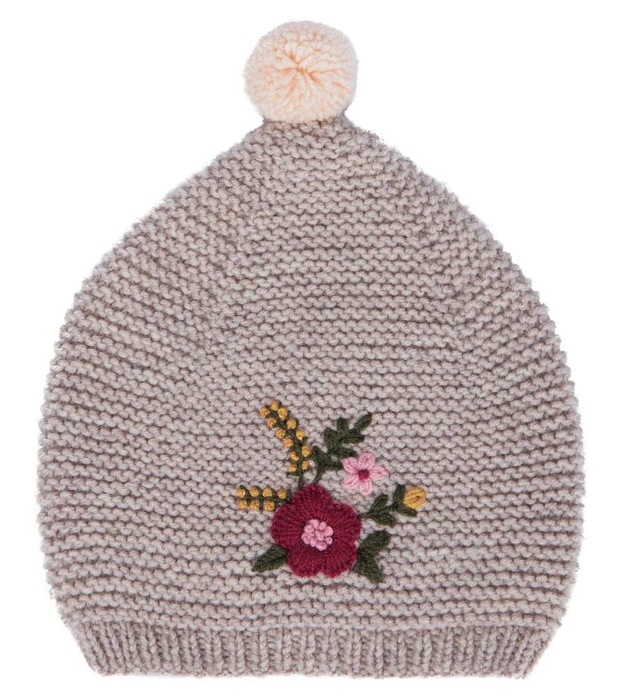 Caramel Thyone embroidered beanie