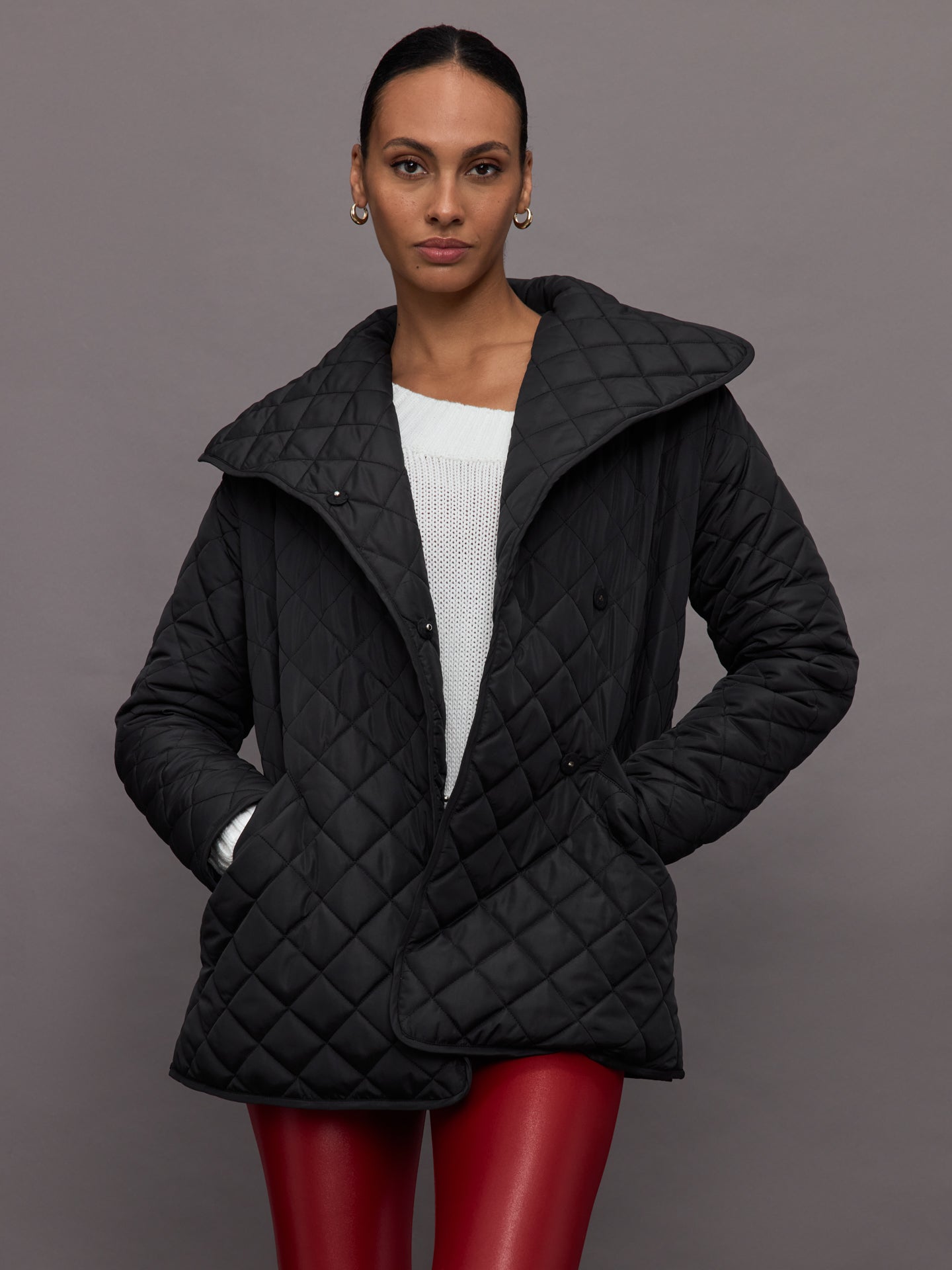 Carbon38 Quilted Coat - Black - Size XS