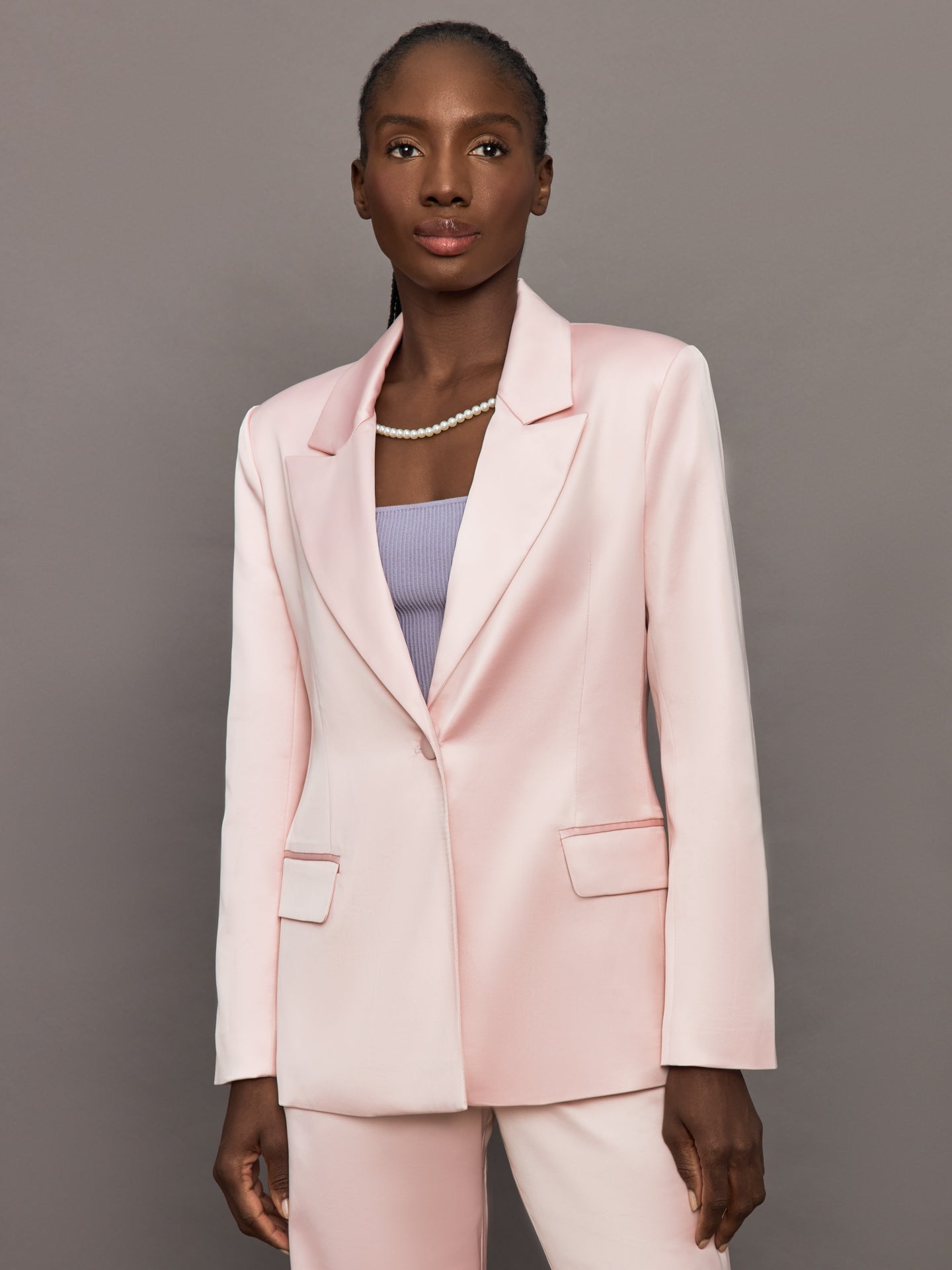 Carbon38 Satin Blazer - Blush - Size XS