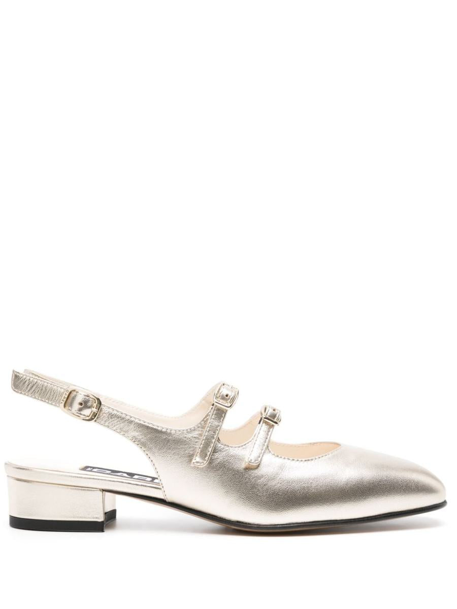 Carel Paris Peche Metallic Leather Slingback Ballet Flats