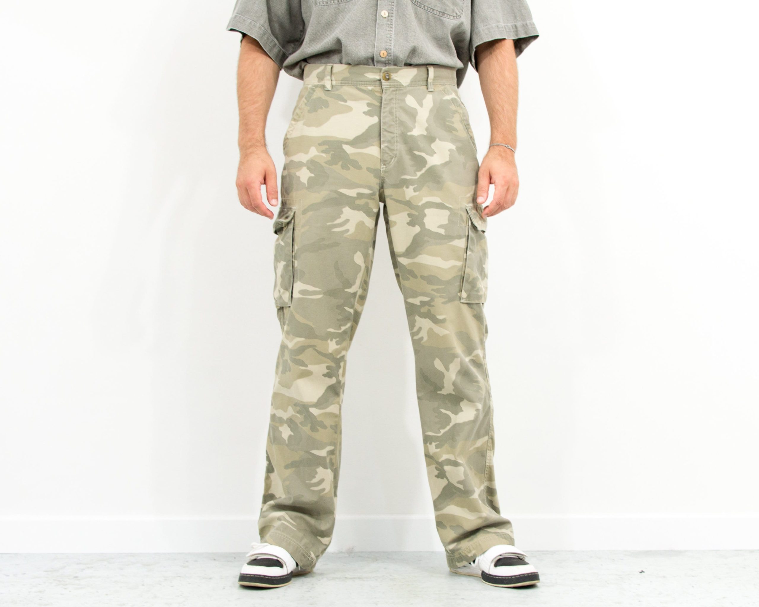 Cargo Camo Pants Vintage Y2K Military Camouflage Wide Leg Trousers Xl