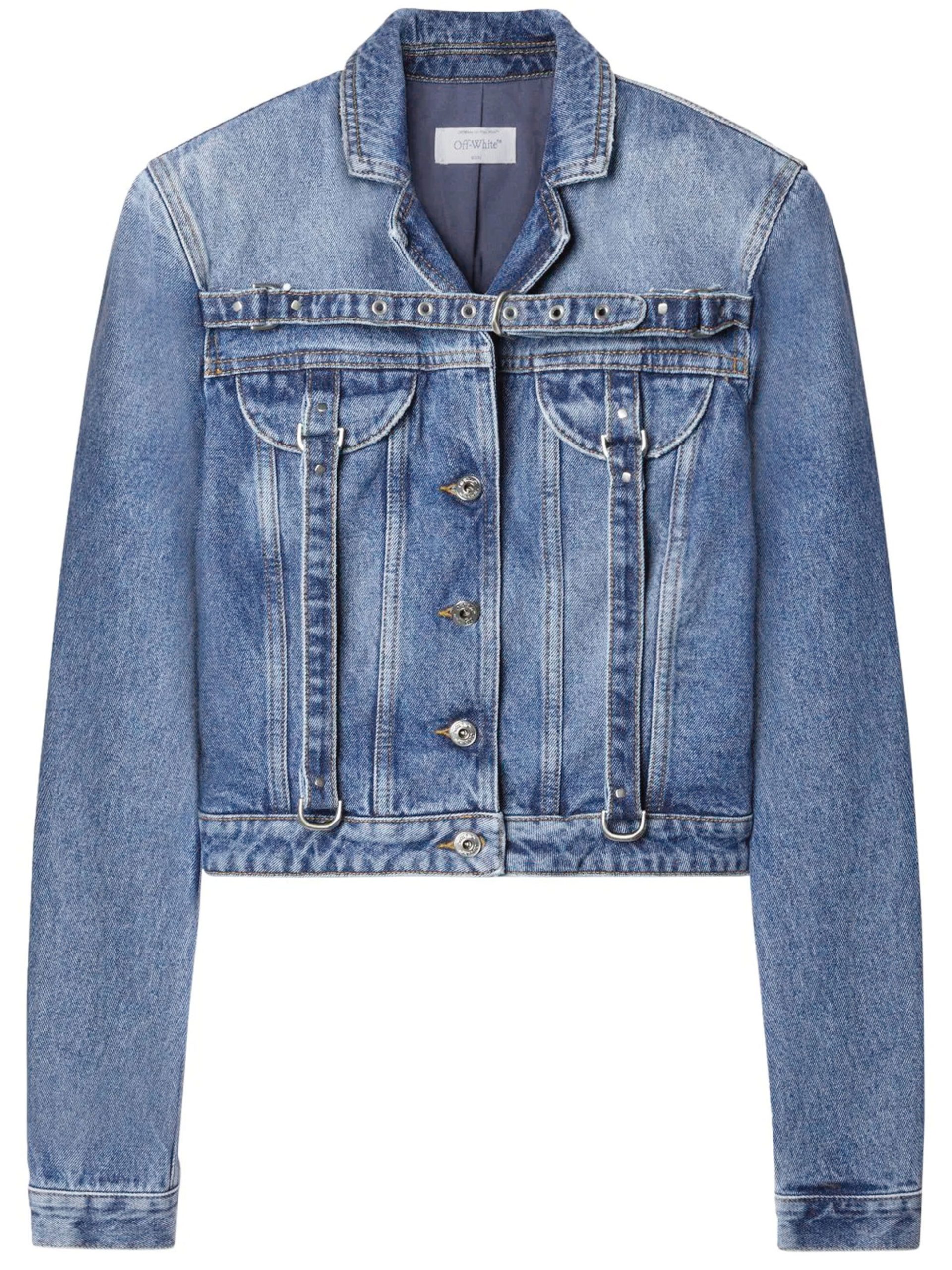 Cargo crop denim jacket