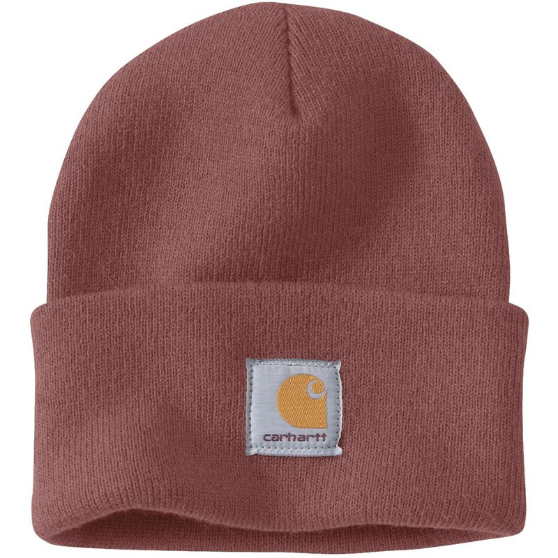 Carhartt Adults A18 Knit Cuffed Beanie Hat Red - Work Headwear/Accessories at Academy Sports