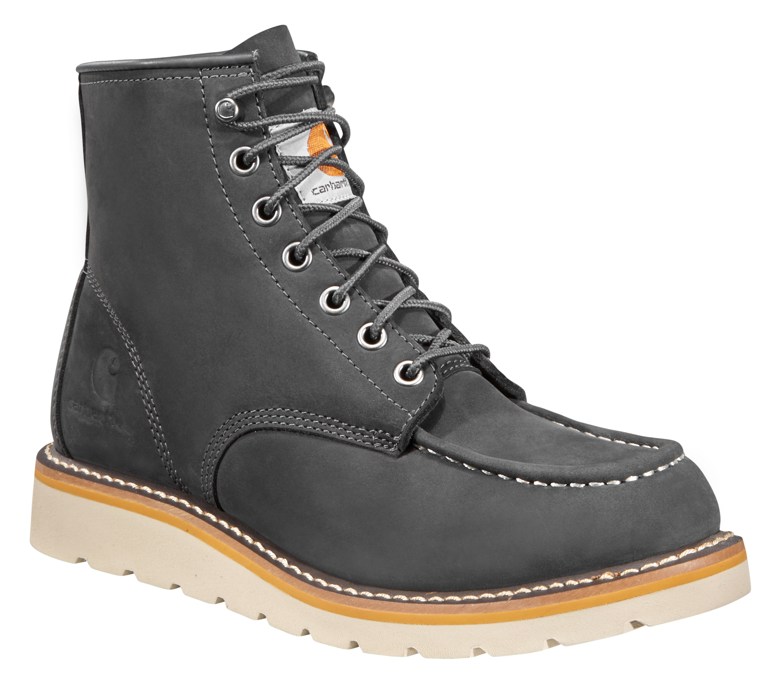 Carhartt Lightweight Moc Toe Wedge Work Boots for Ladies - Dark Grey Nubuck - 6.5M