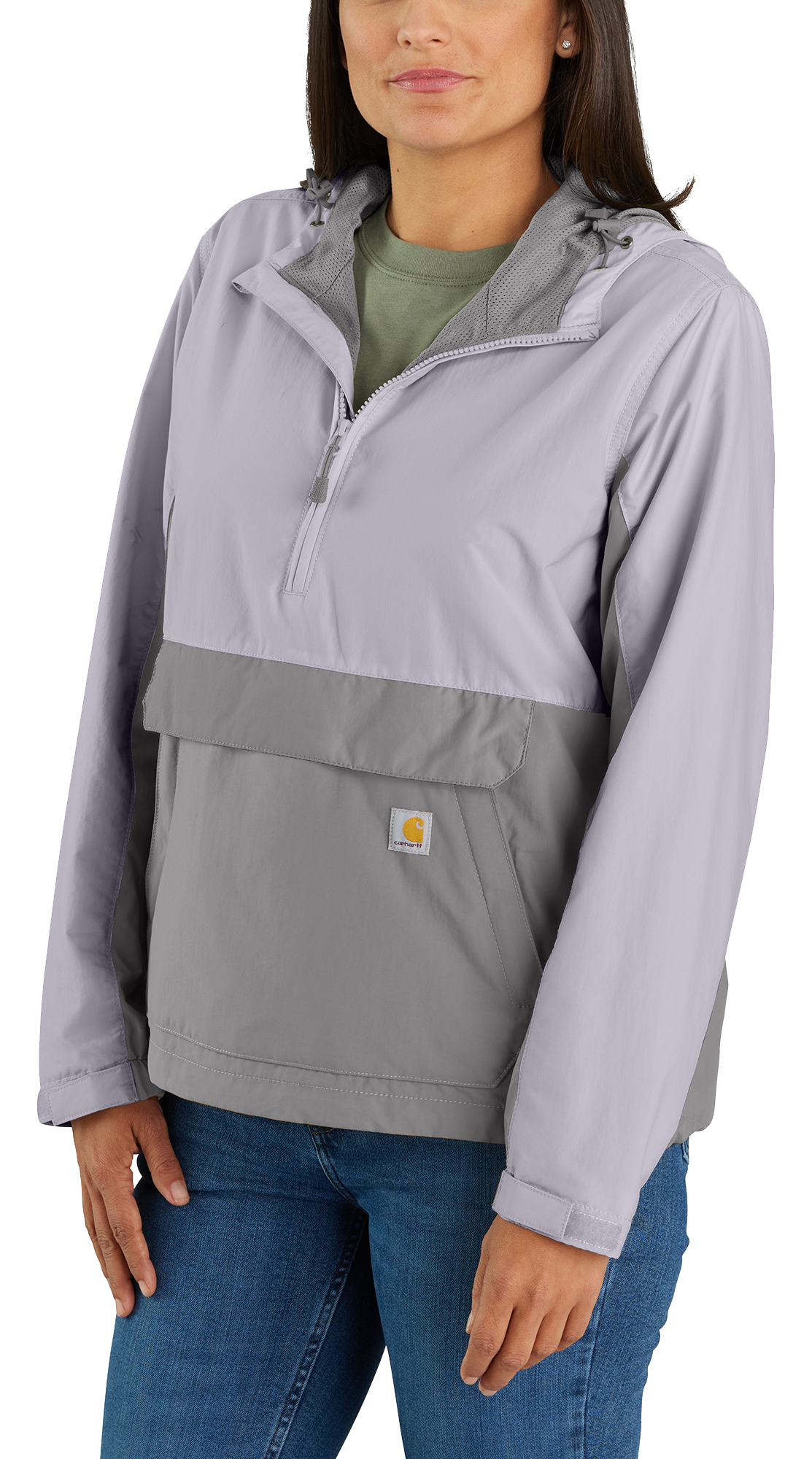 Carhartt Rain Defender Loose-Fit Lightweight Packable Anorak for Ladies - Lilac Haze/Asphalt - M