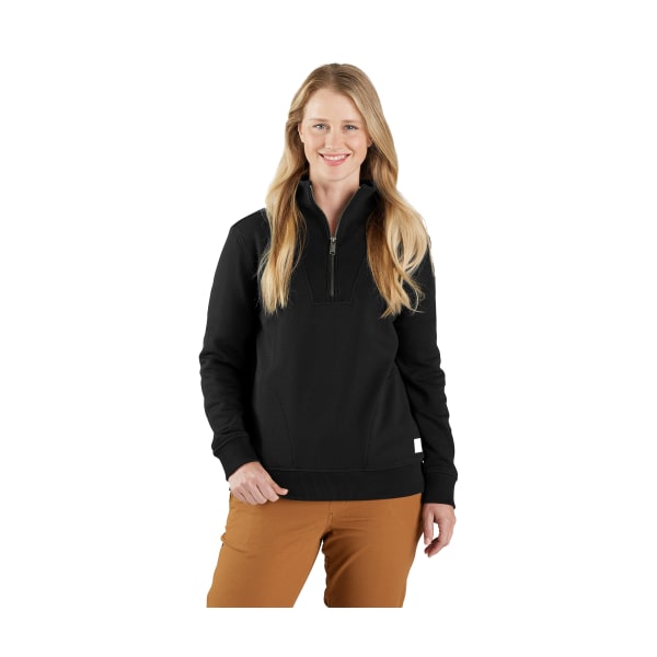 Carhartt TENCEL Fiber Series Relaxed-Fit Half-Zip Long-Sleeve Sweatshirt for Ladies - Black - M